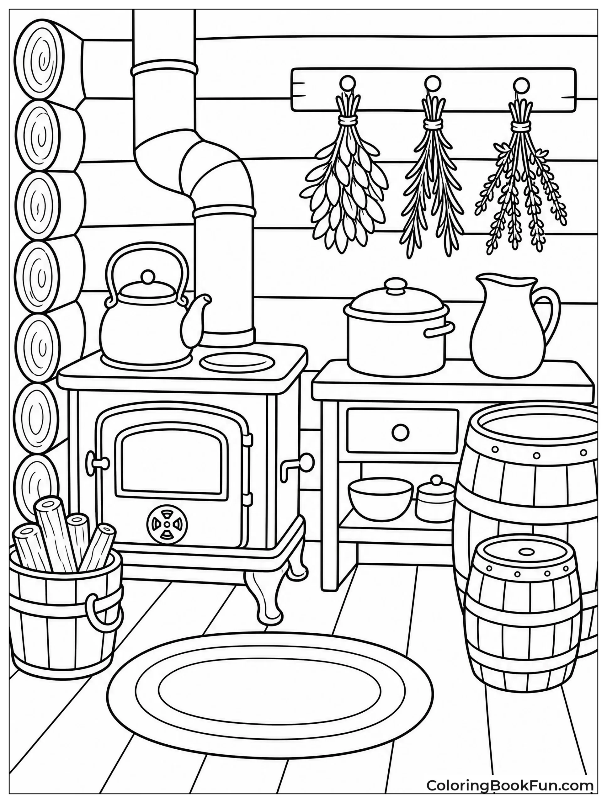 Cozy Cabin Kitchen Inside
