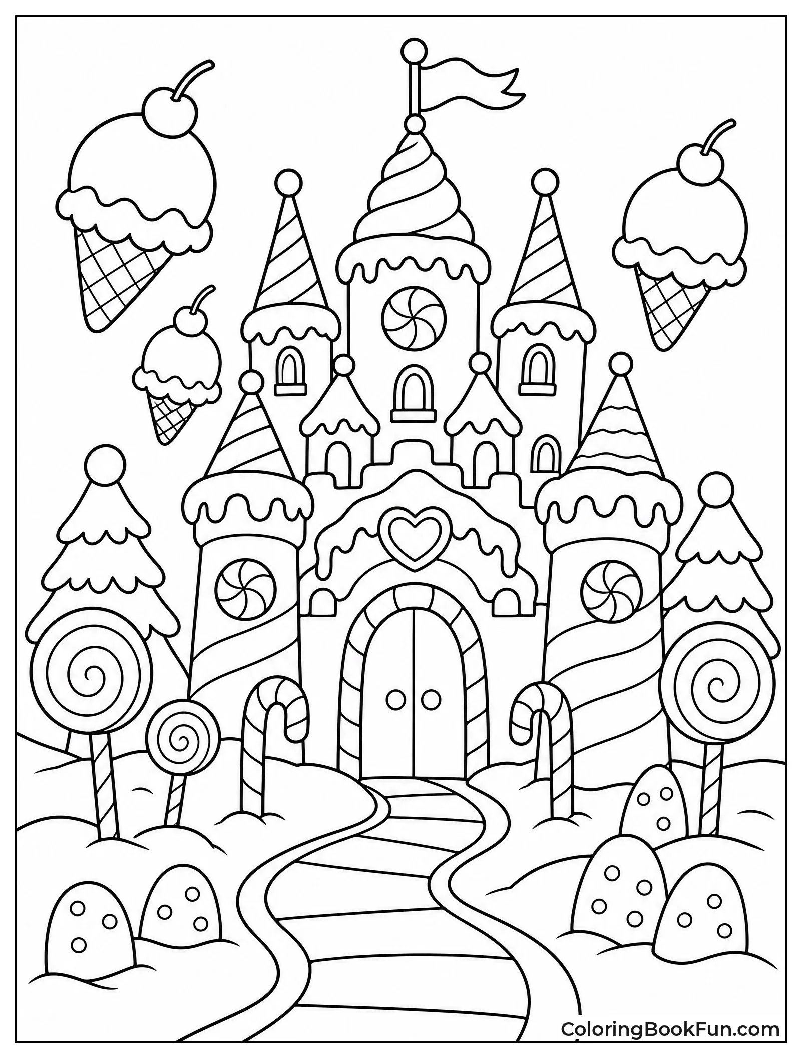 Candy Castle Rises in Snow