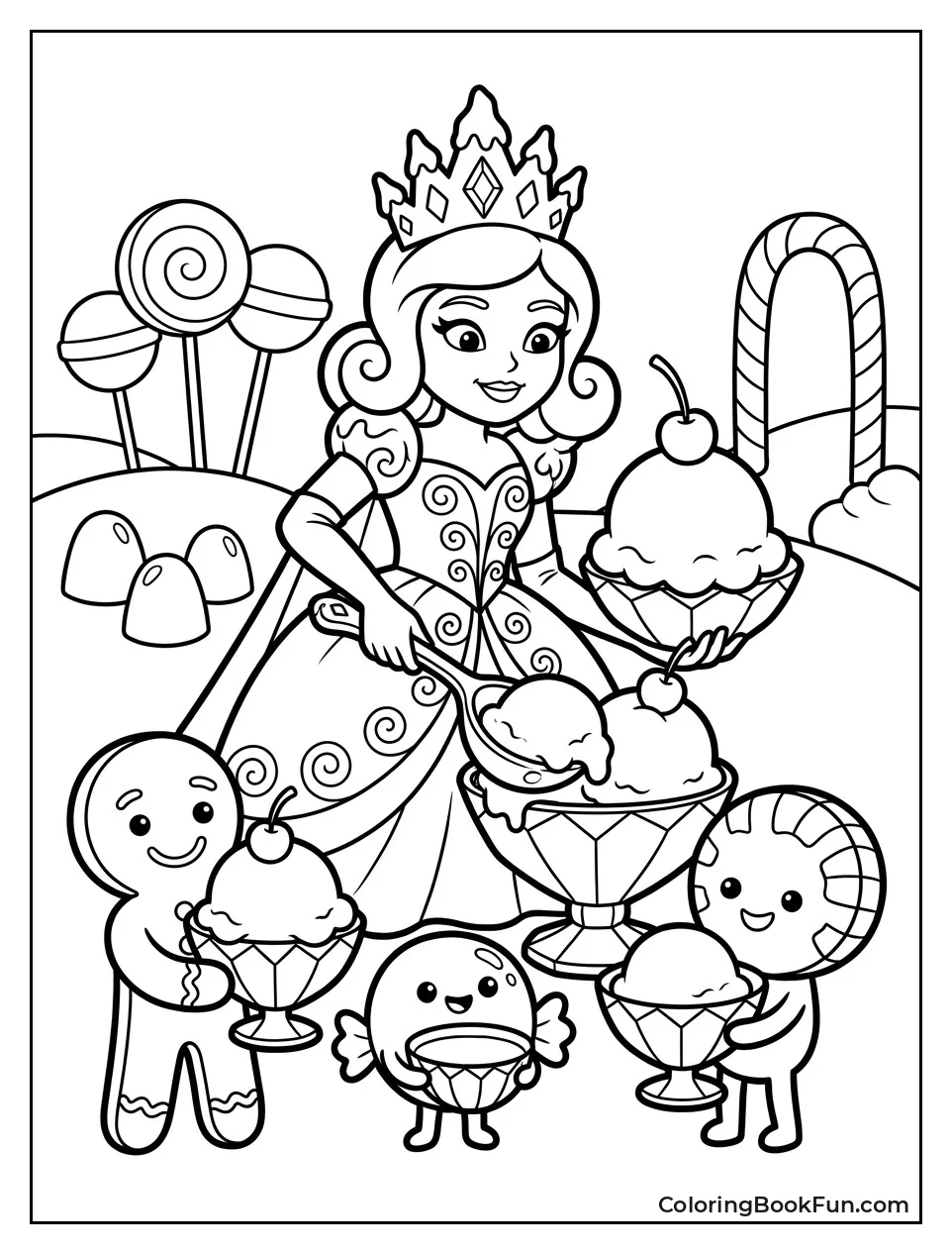 Queen Frostine Scoops Giant Sundaes