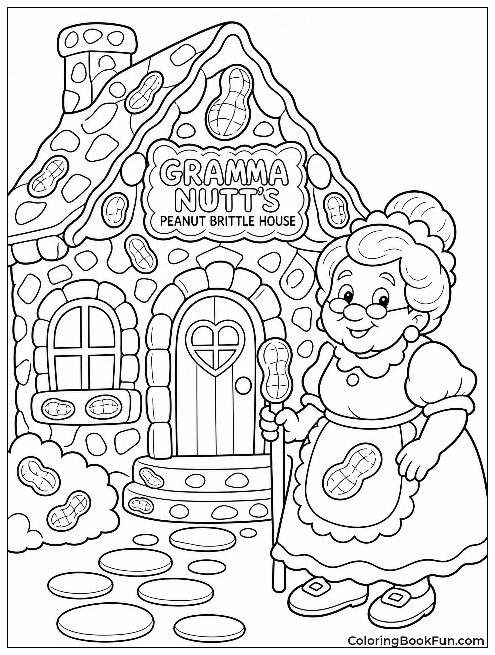 Gramma Nutt Stands by Her House