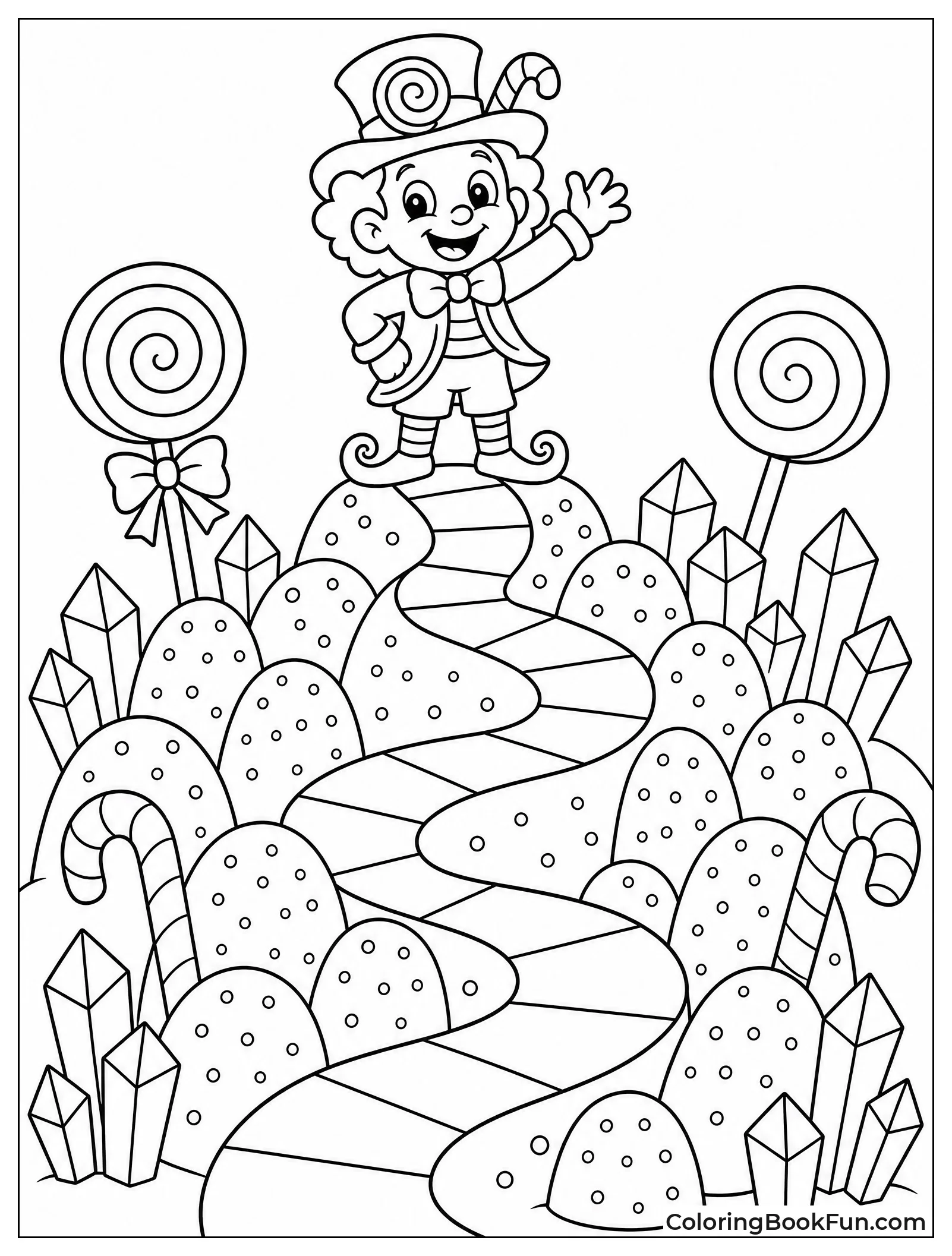 Character Climbs Gumdrop Mountains