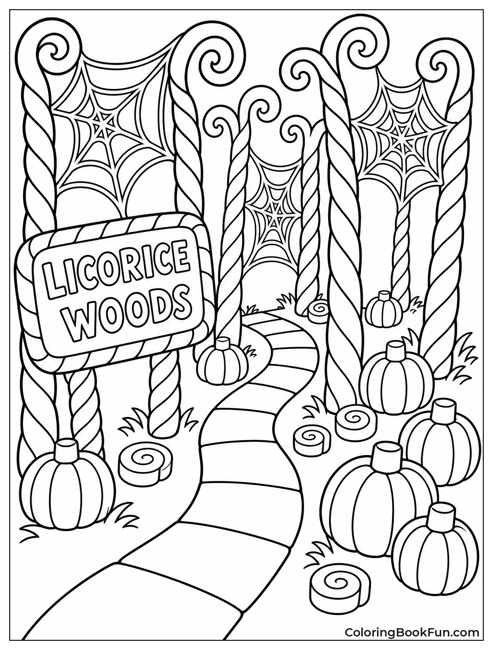 Licorice Woods Get Halloween Decor