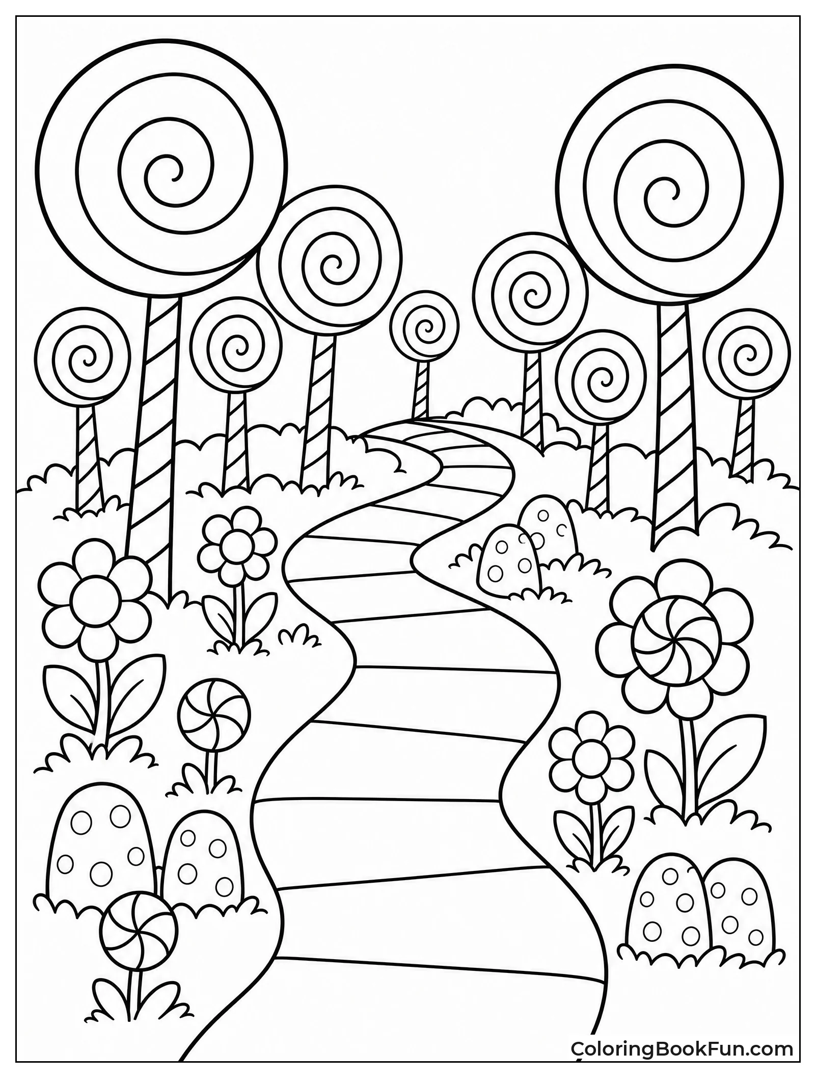 Path Winds Through Lollipop Woods
