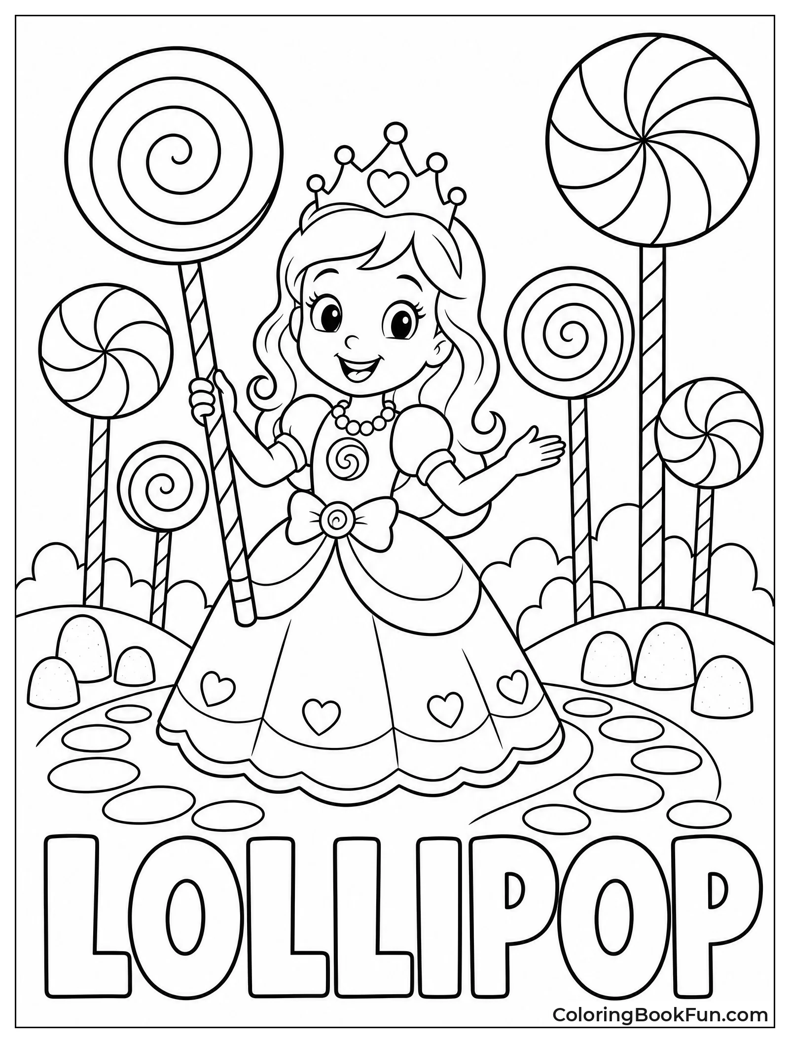 Princess Lolly Smiles Among Lollipops