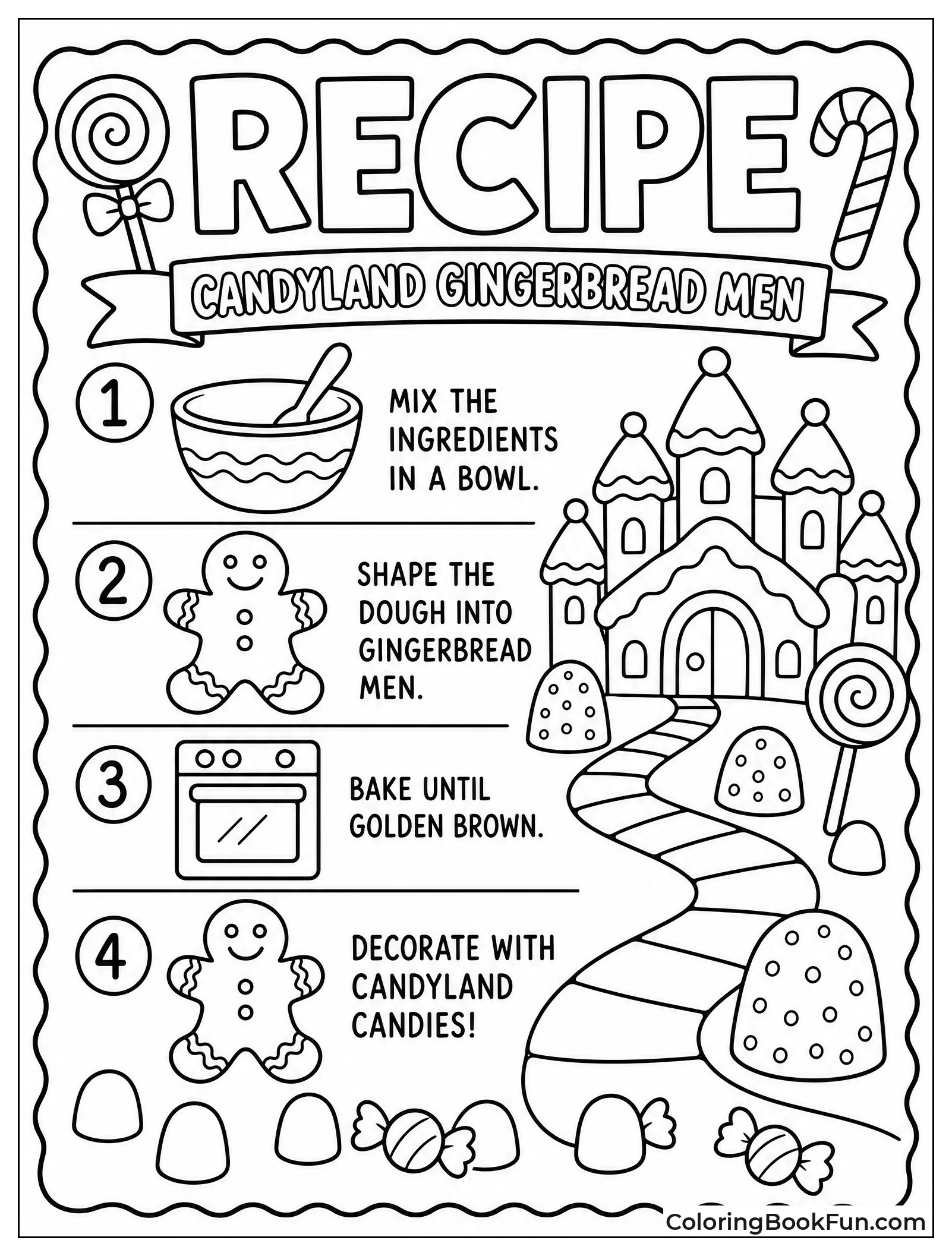 Recipe Card Shows Sweet Steps