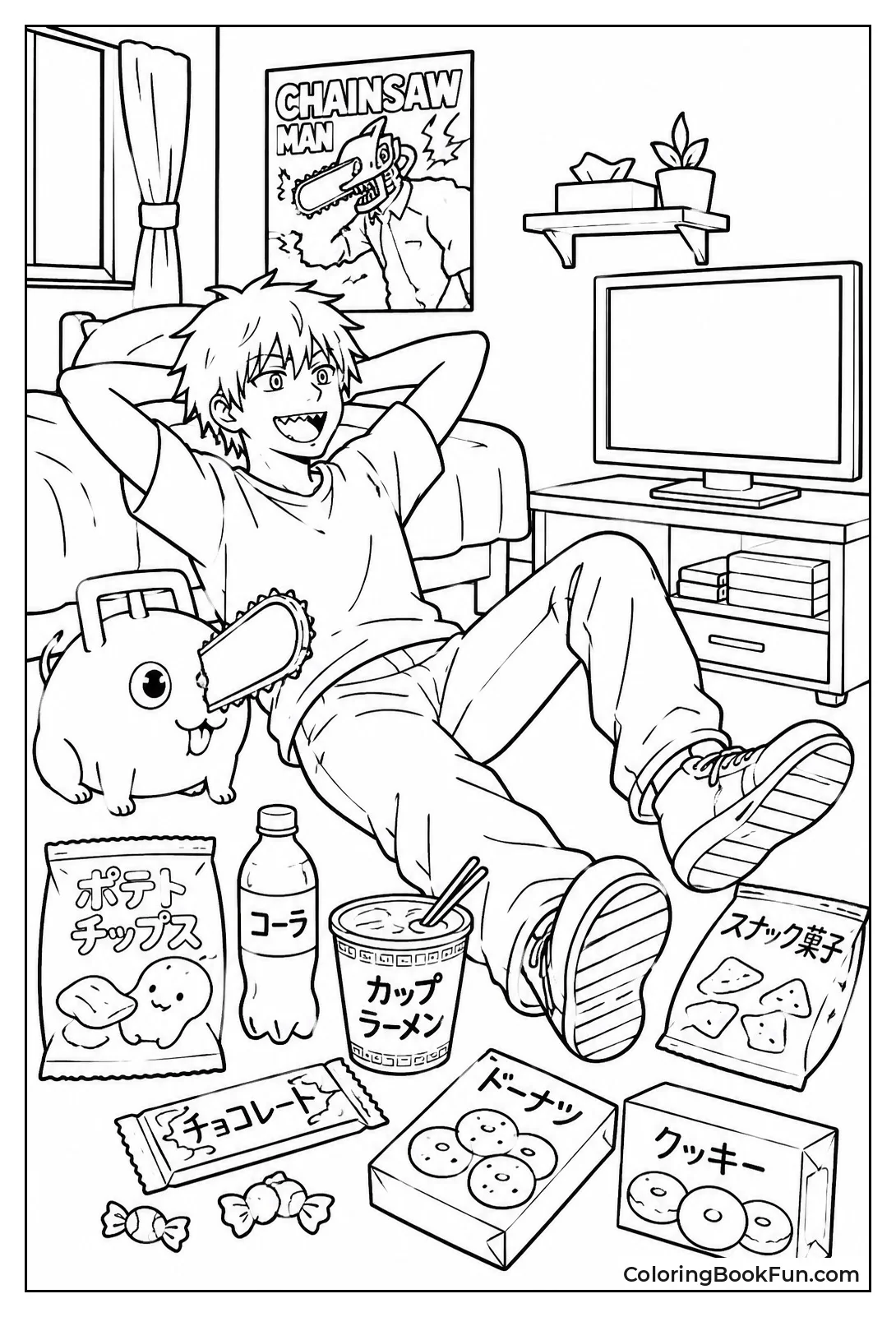 Denji Dreams of Snacks and TV