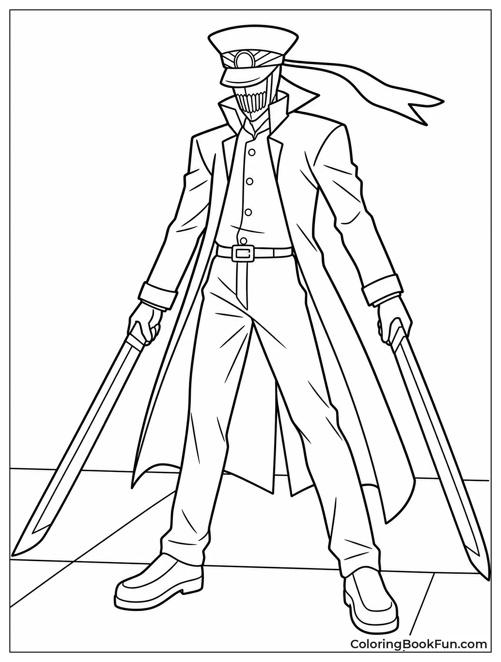 Shadow of Katana Man with Blades