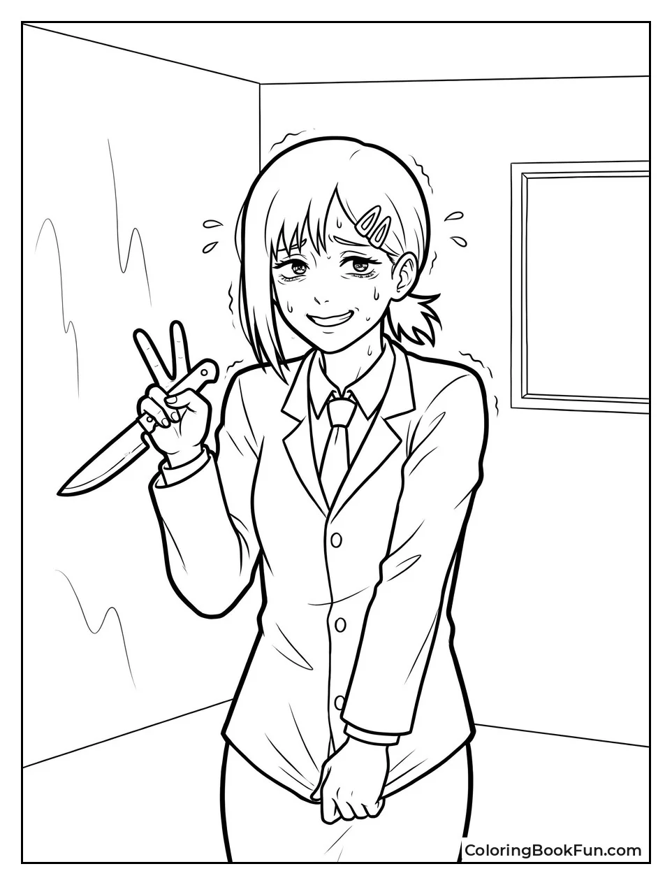 Kobeni Makes Nervous Peace Sign