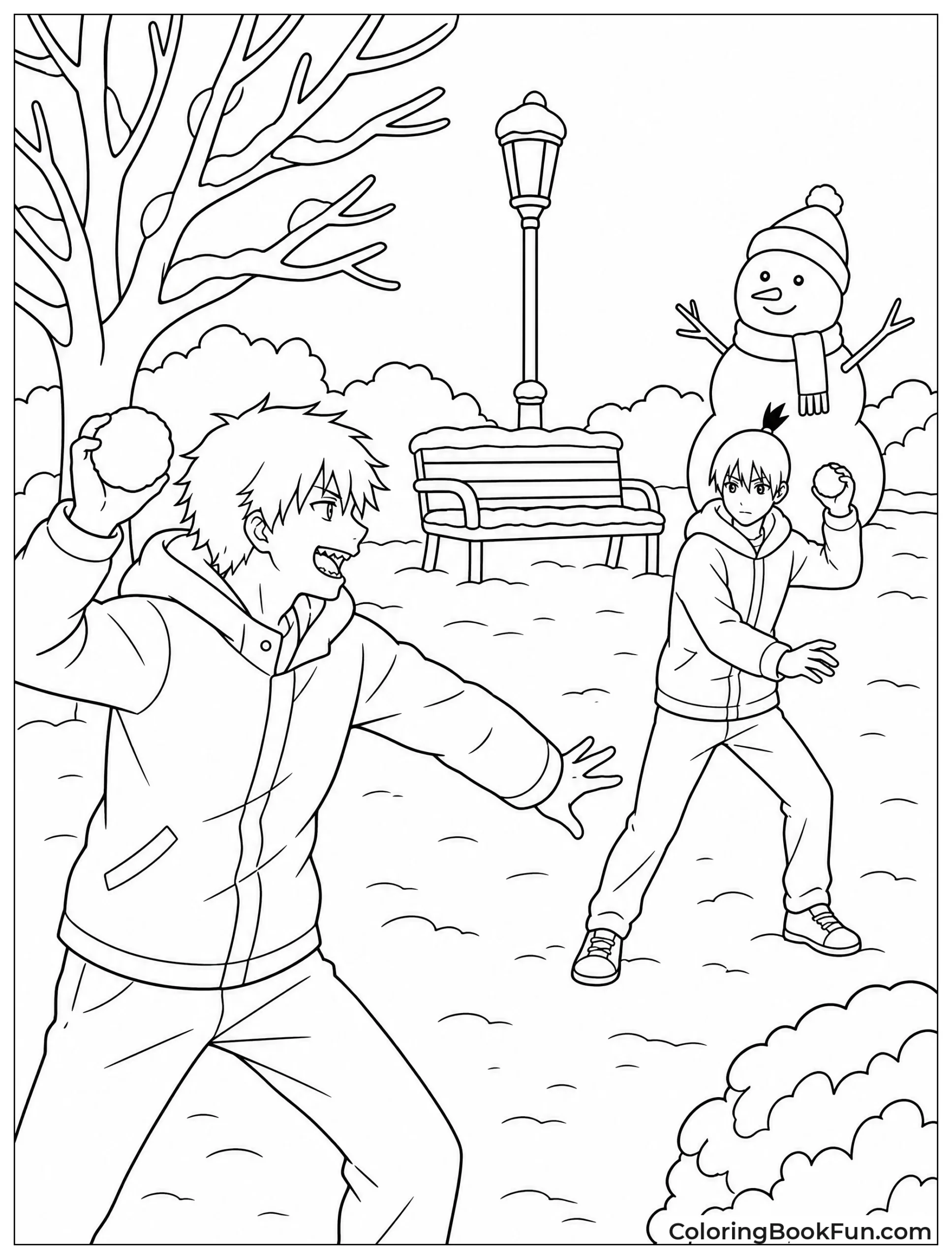 Aki Throws Snowball at Denji
