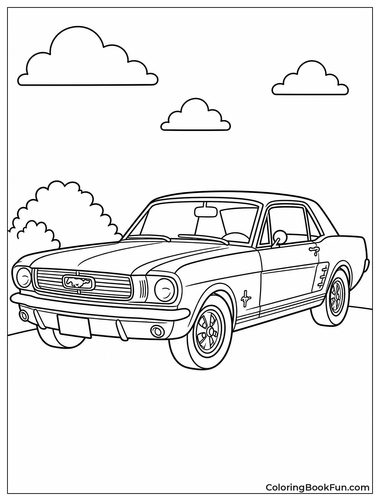 Classic Mustang Showing Vintage Chrome Parts