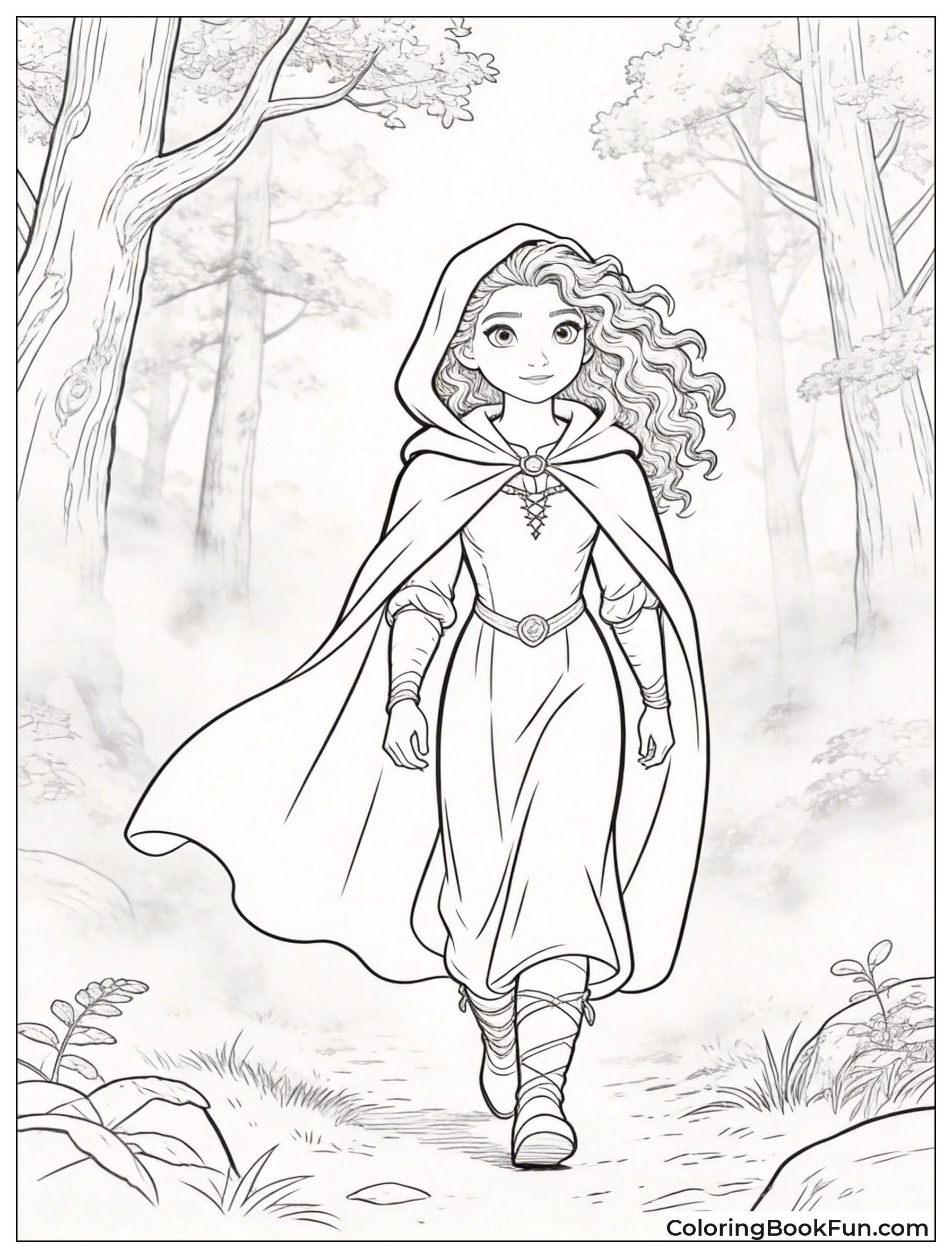 Merida Walking in Misty Woods