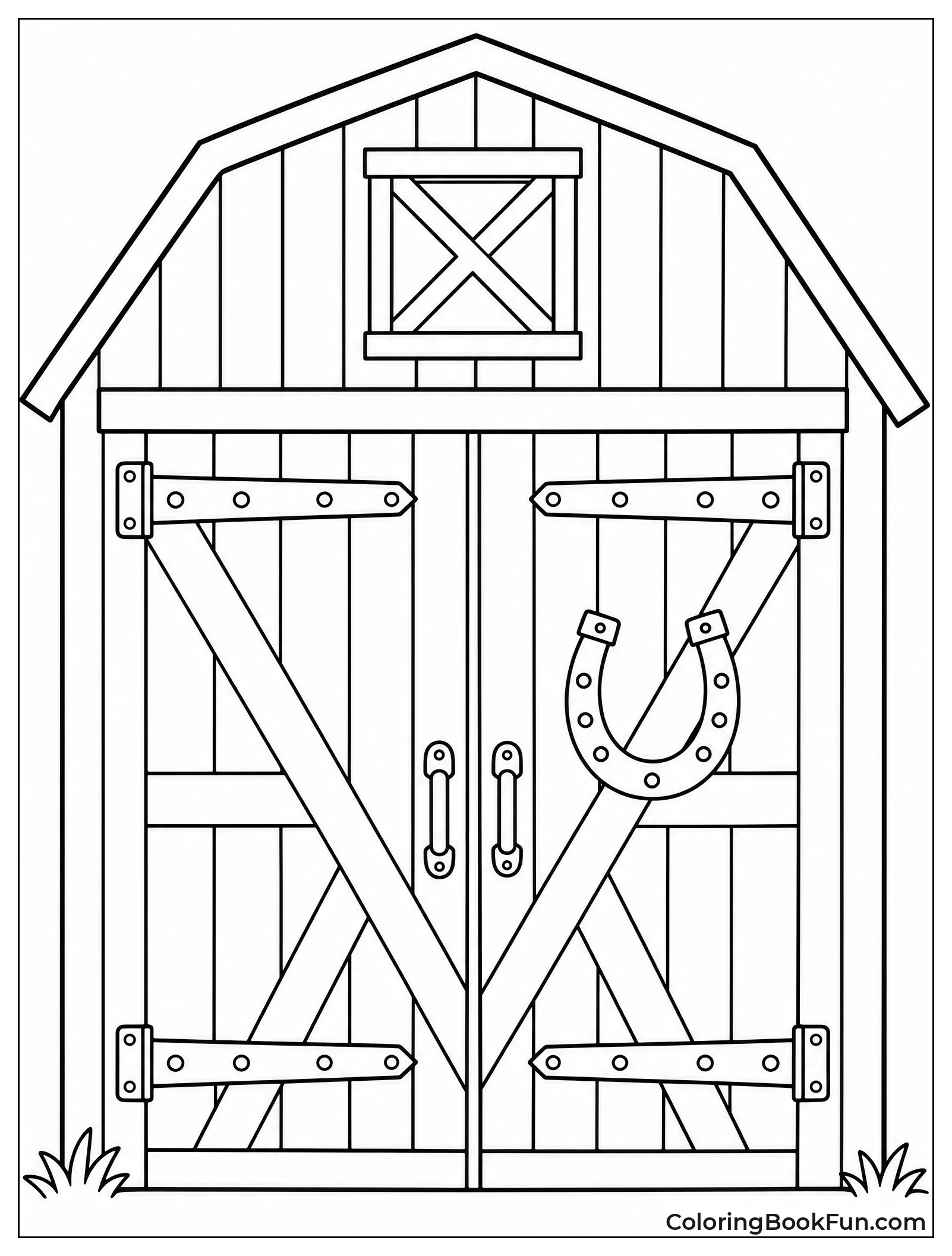 Barn Door with Iron Hinges