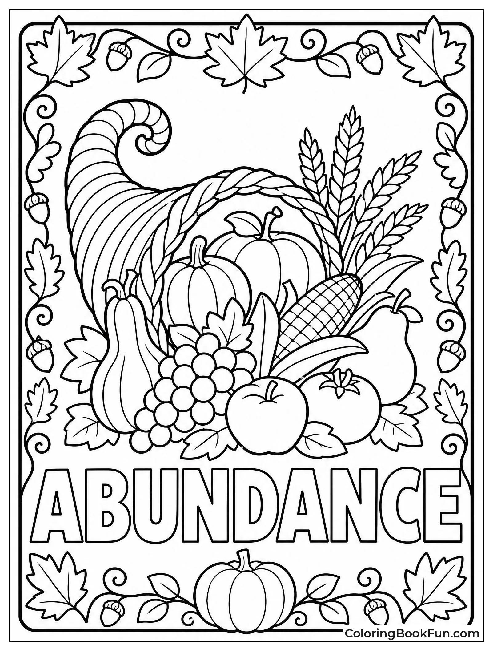 Cornucopia with Festive Border Letters