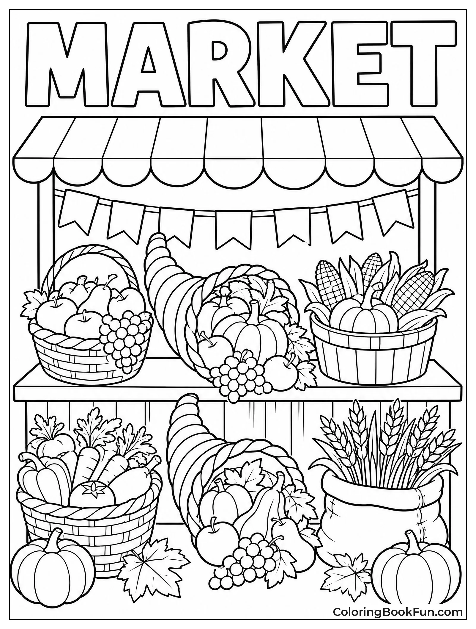 Market Stall with Many Cornucopias