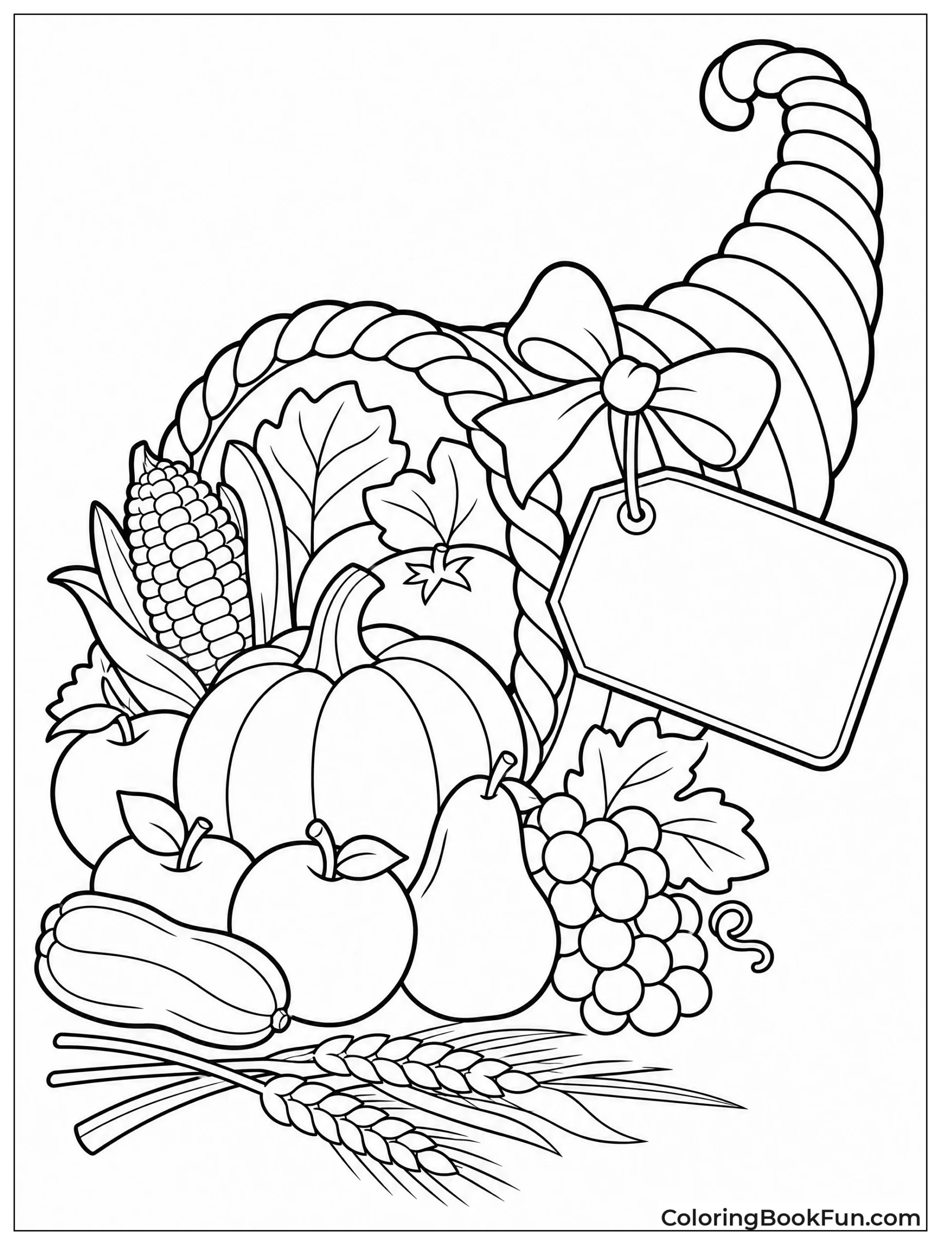 Cornucopia with Blank Gift Tag