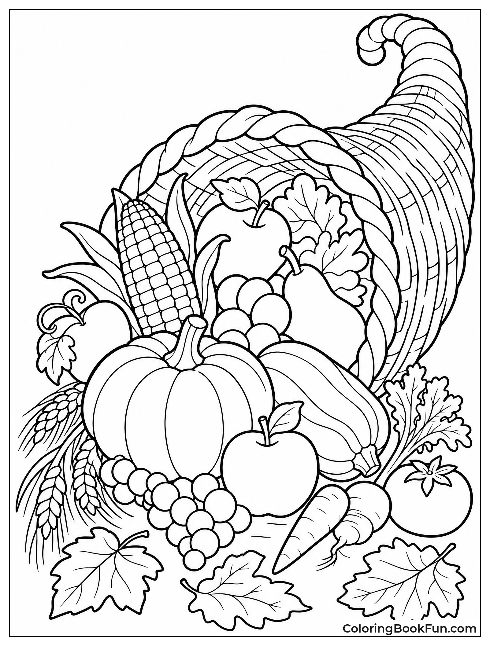 Old Style Pilgrim Harvest Cornucopia