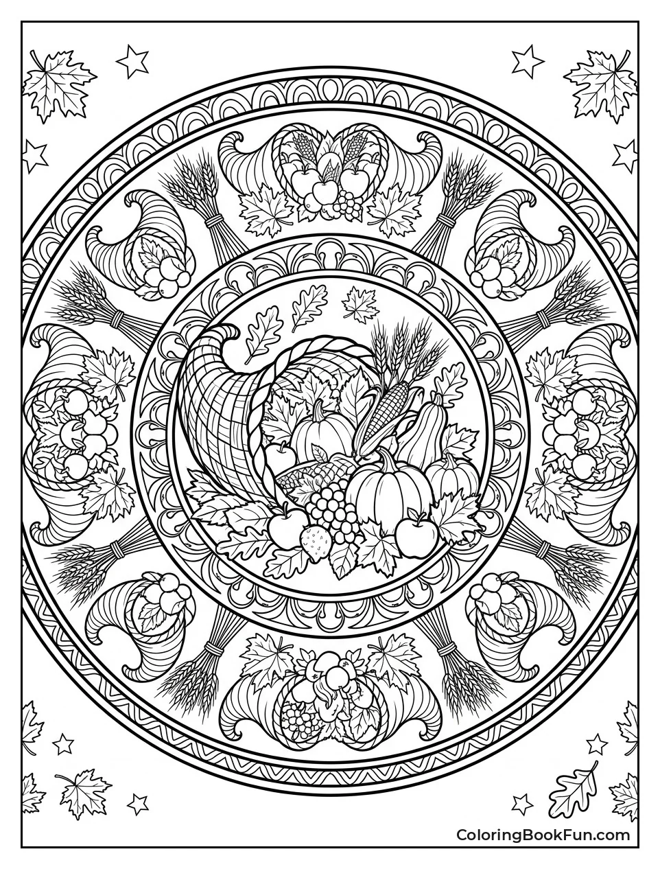 Mandala of Wheat and Cornucopias