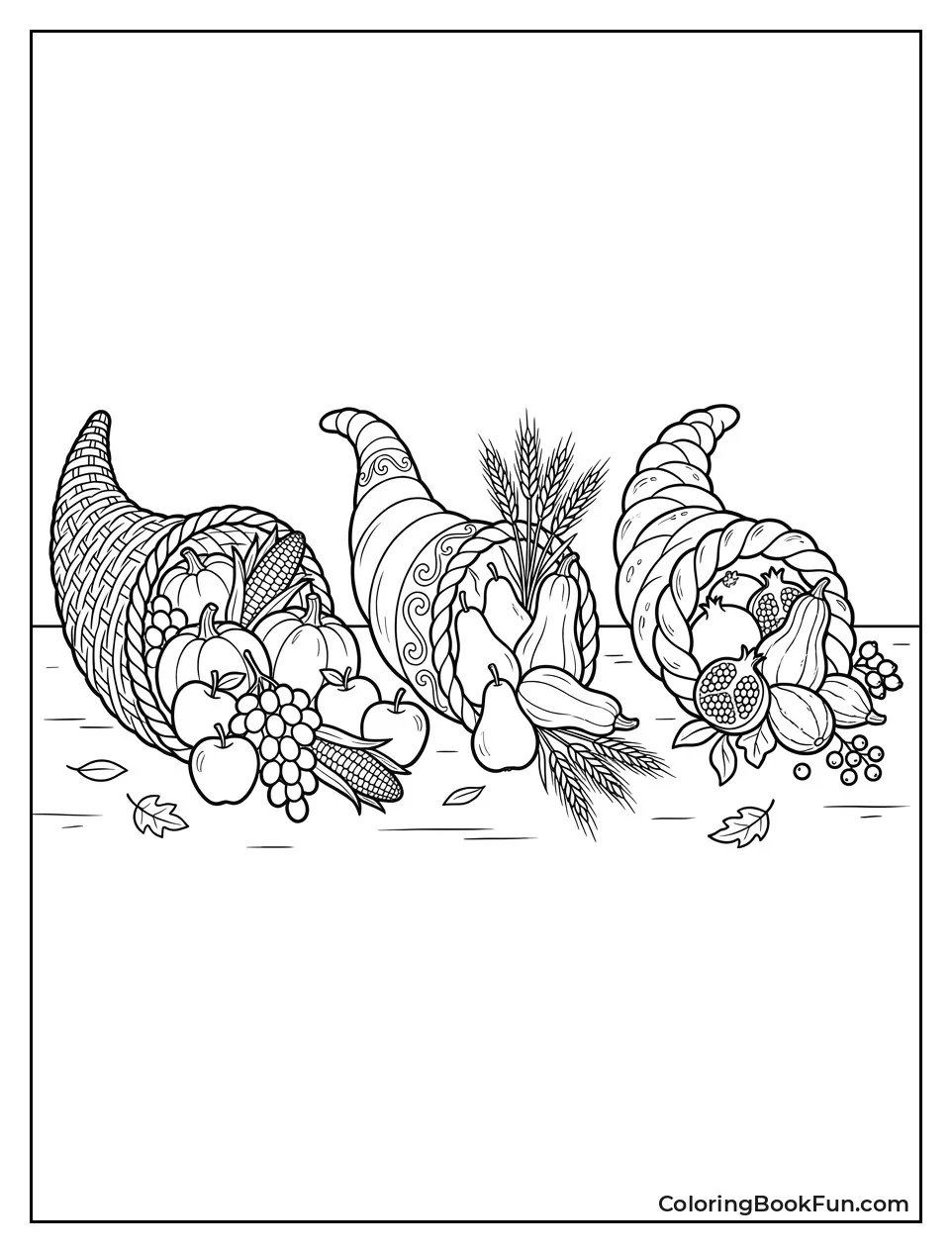 Three Different Cornucopias in a Row