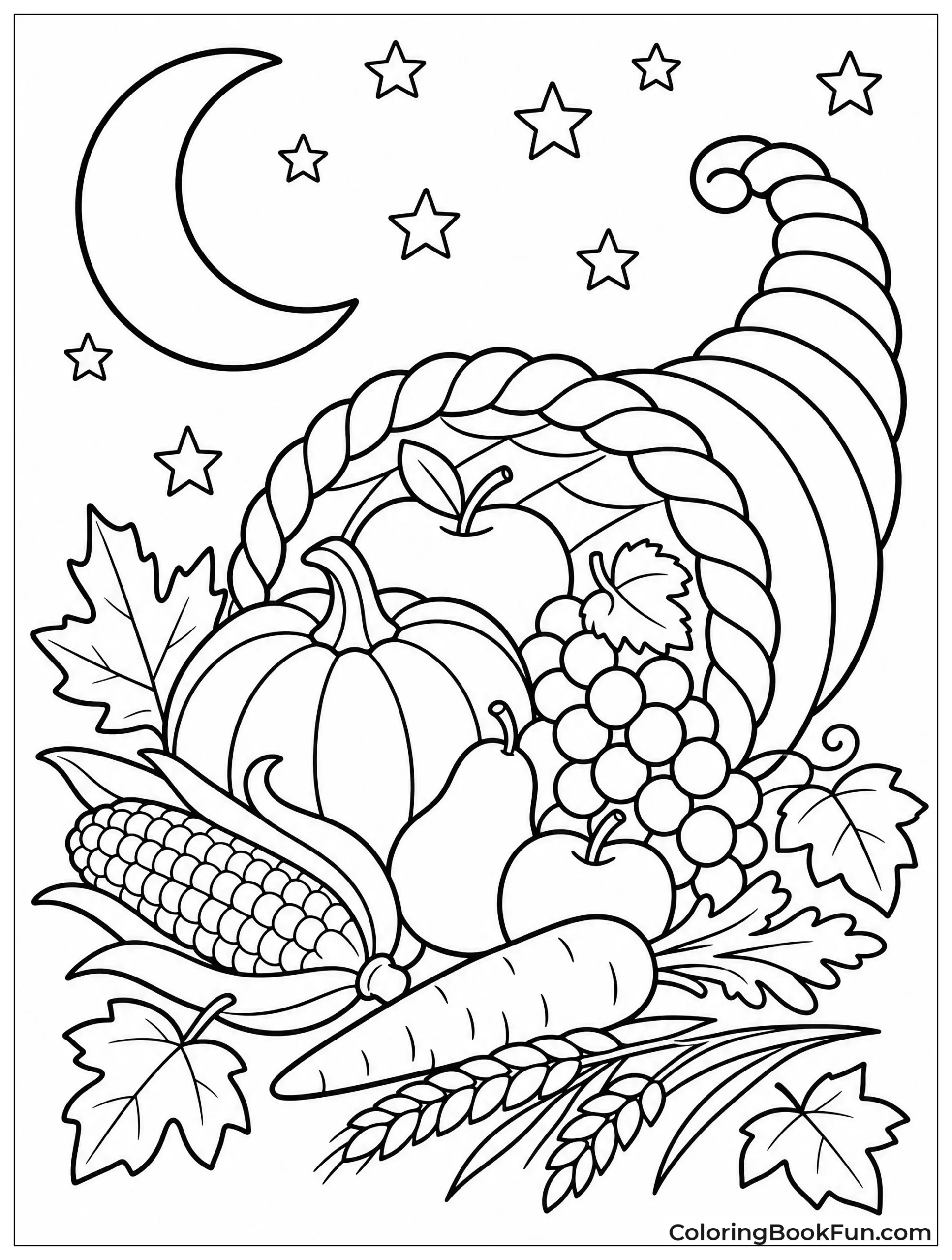 Glowing Cornucopia at Night with Stars