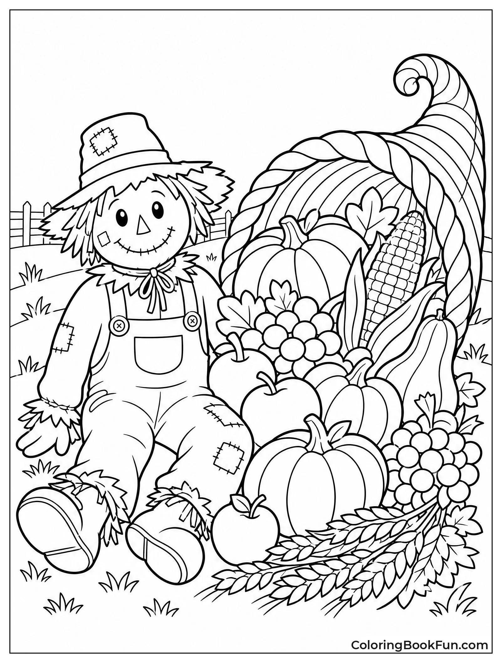 Scarecrow Next to Big Cornucopia