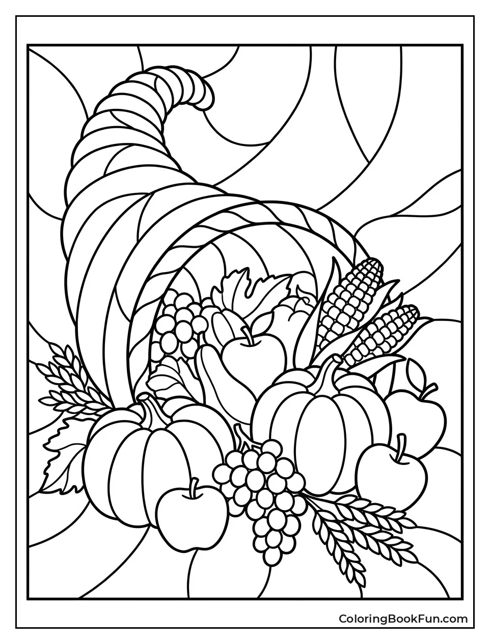 Stained Glass Cornucopia Design