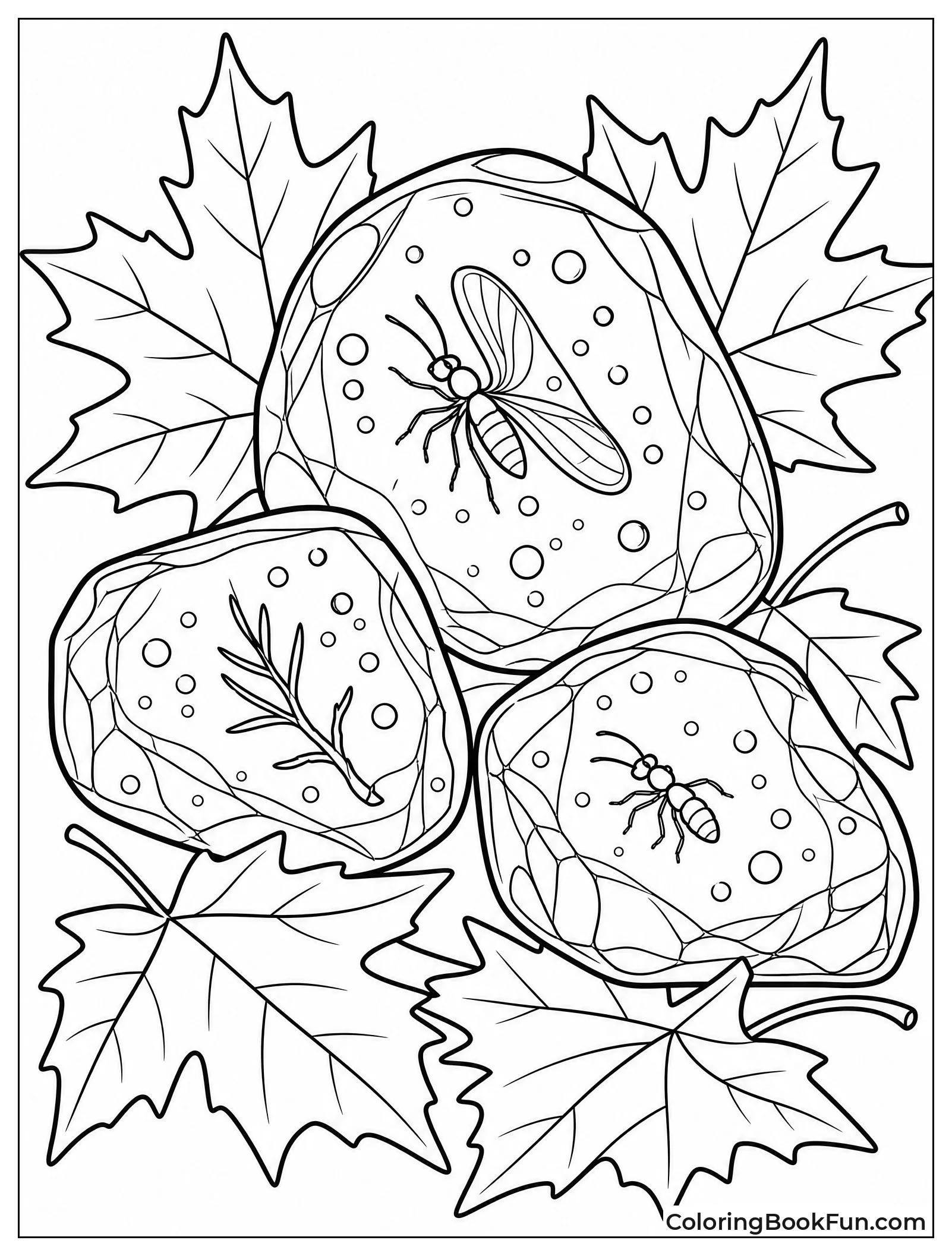 Amber Chunks with Fallen Maple Leaves