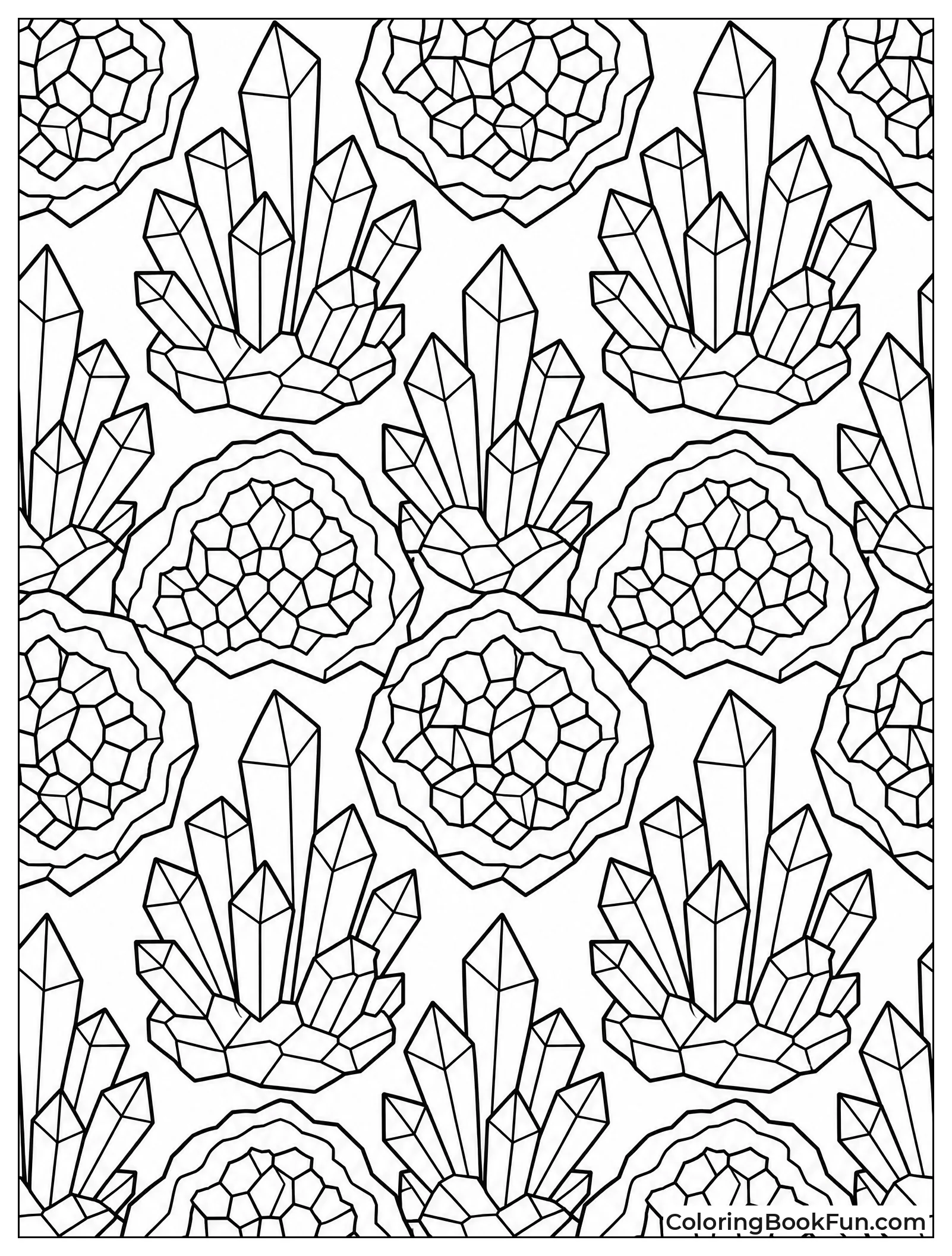 Repeating Pattern of Crystal Clusters