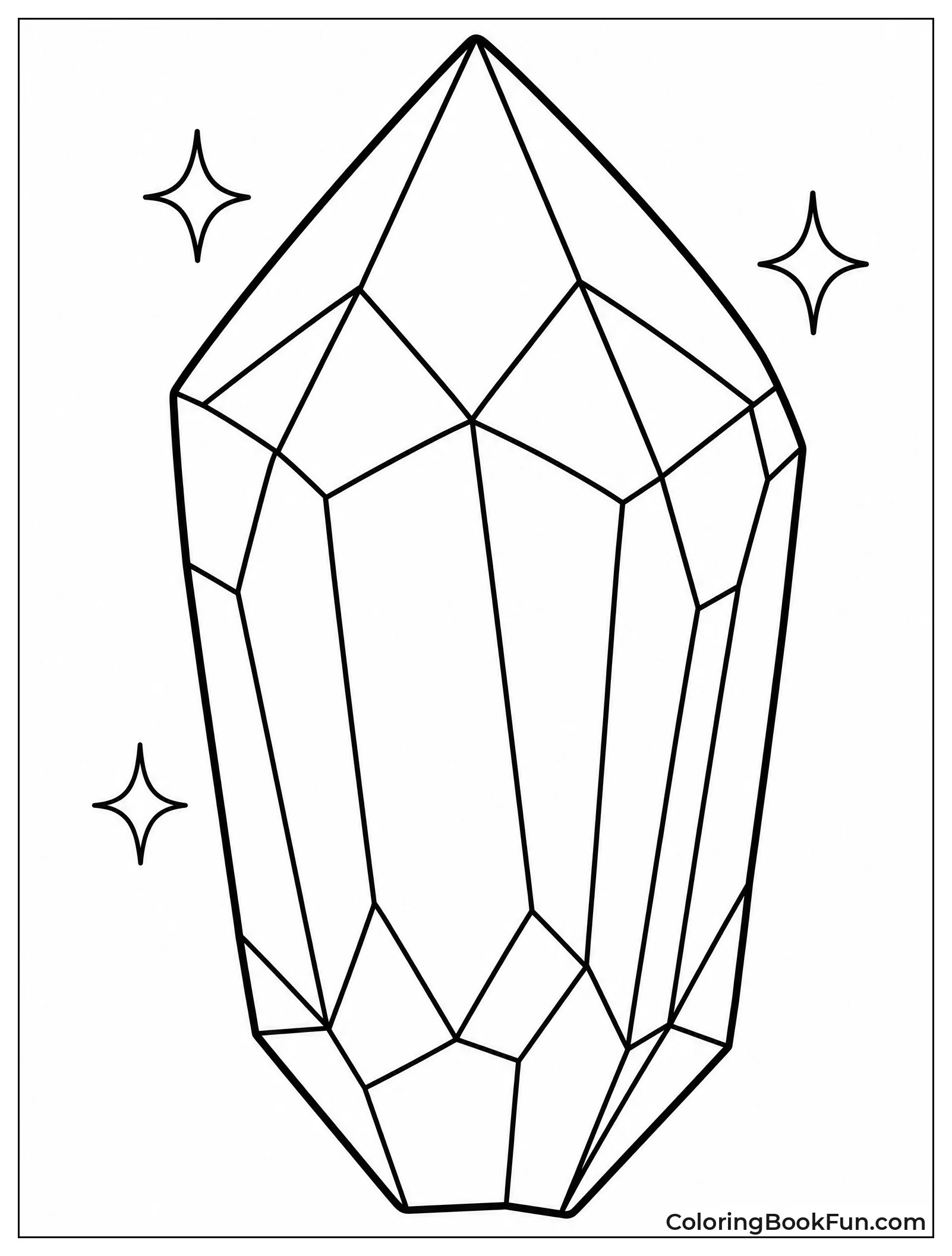 Faceted Diamond Showing Light Refraction
