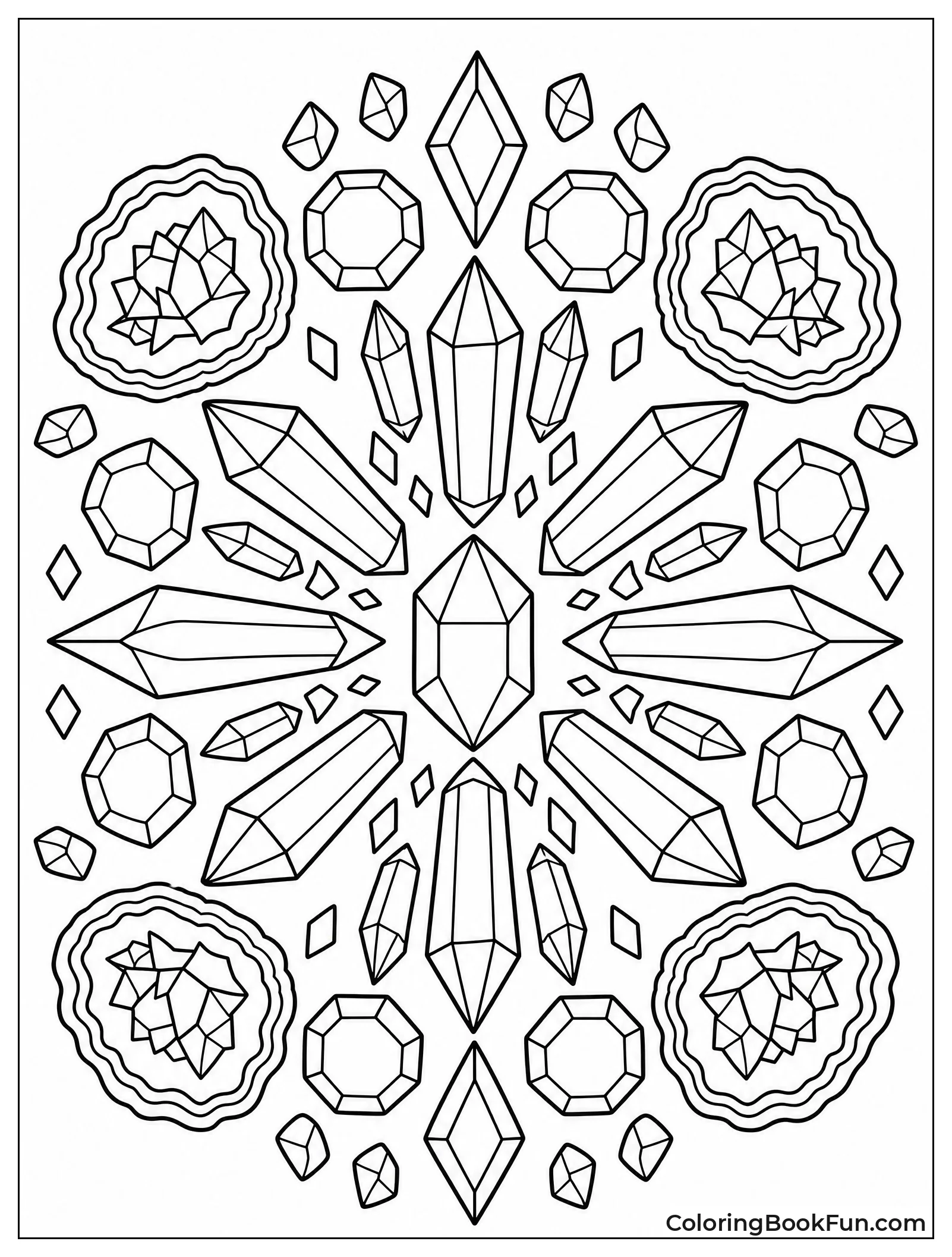 Symmetrical Mandala of Gemstones