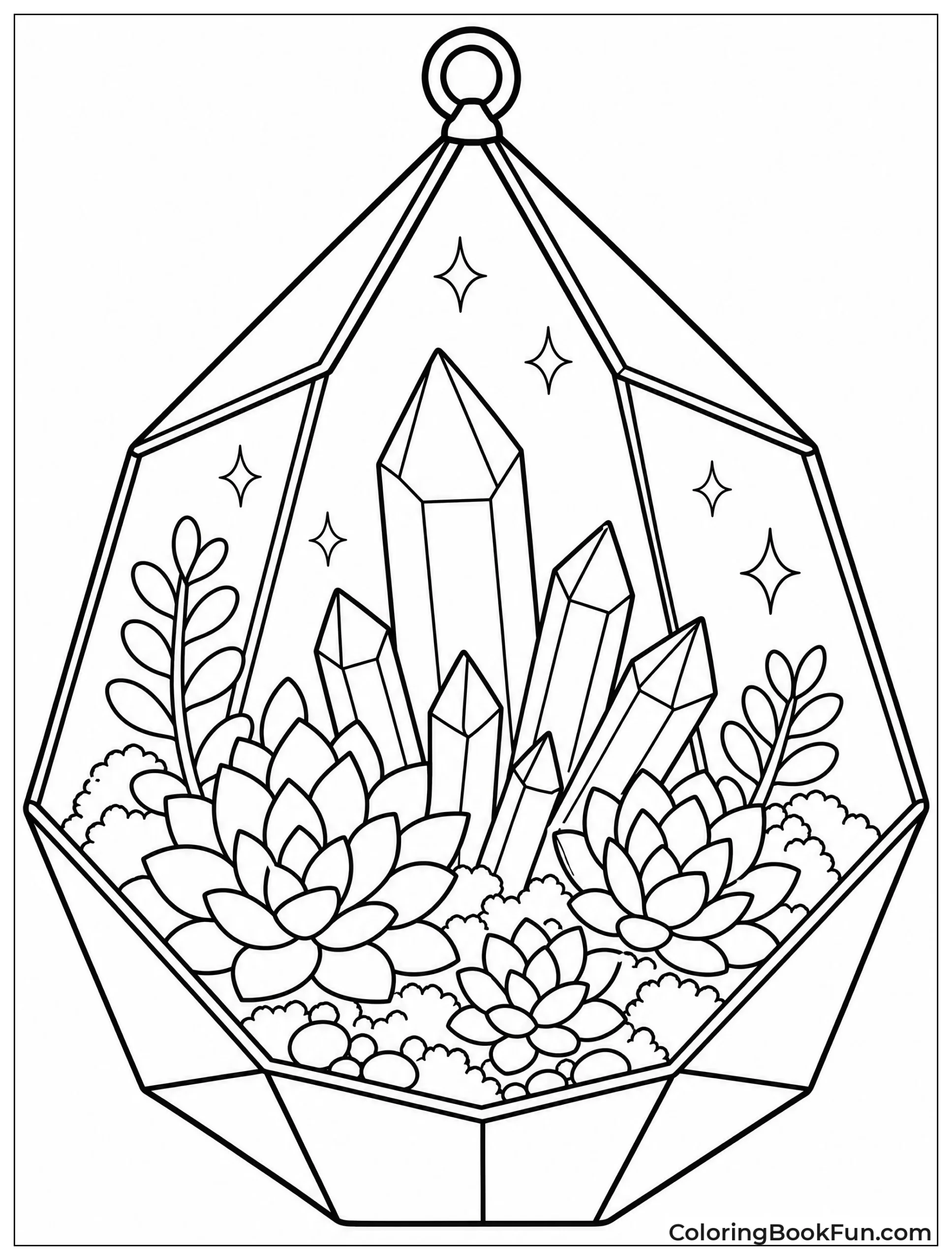Crystals Inside a Glass Terrarium