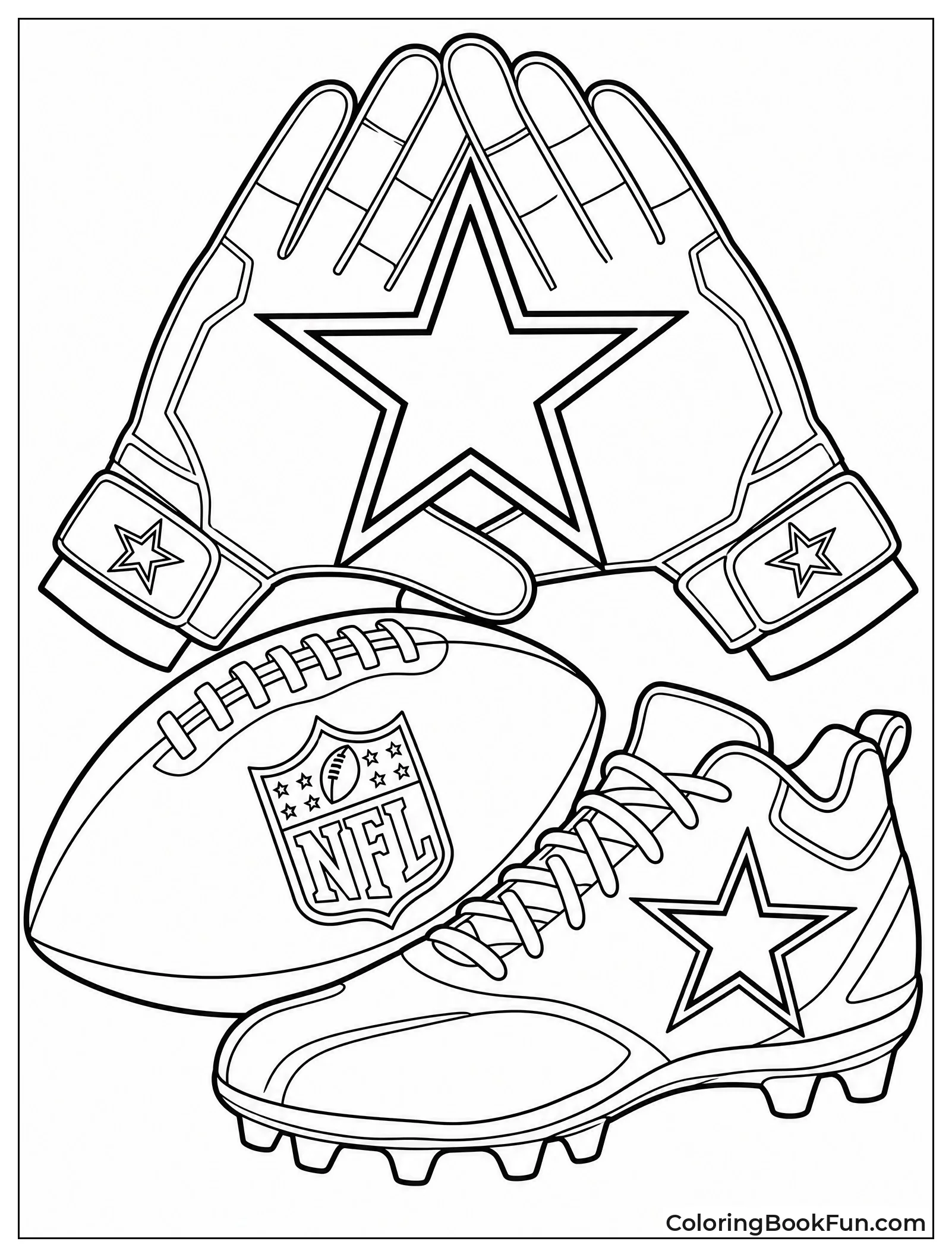 Football Gear Collage on Page