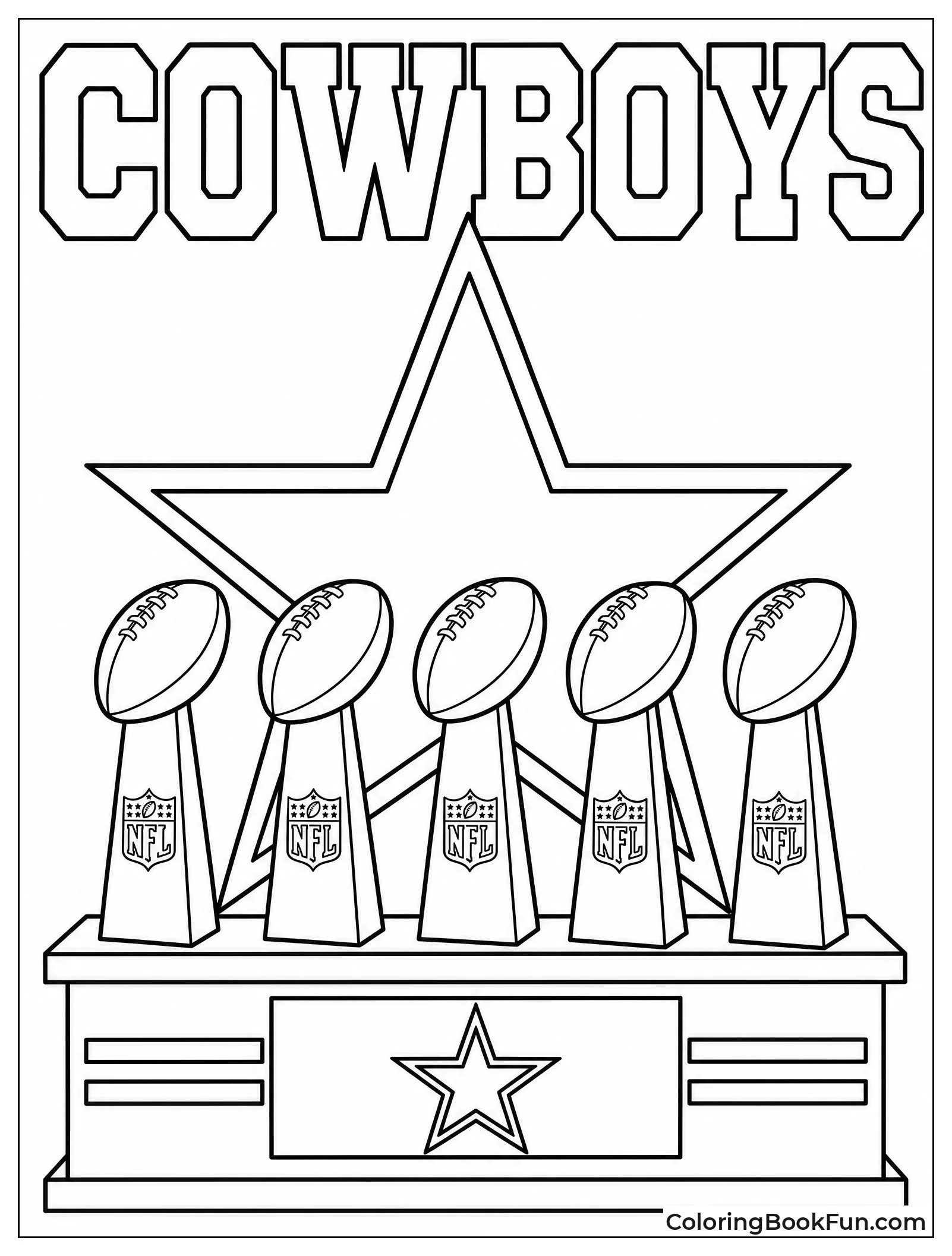 Five Super Bowl Trophies on Display