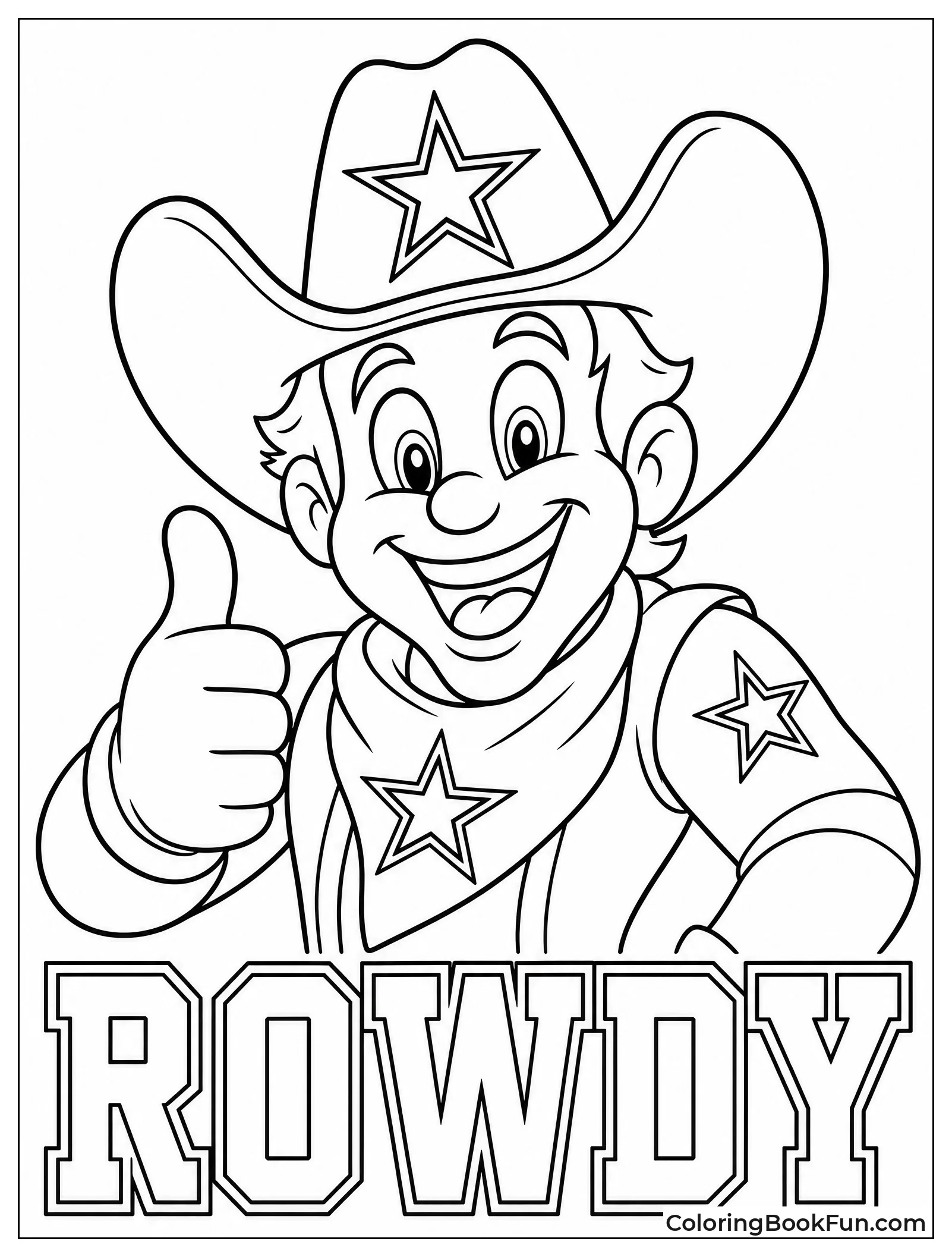 Rowdy Mascot Giving Thumbs Up