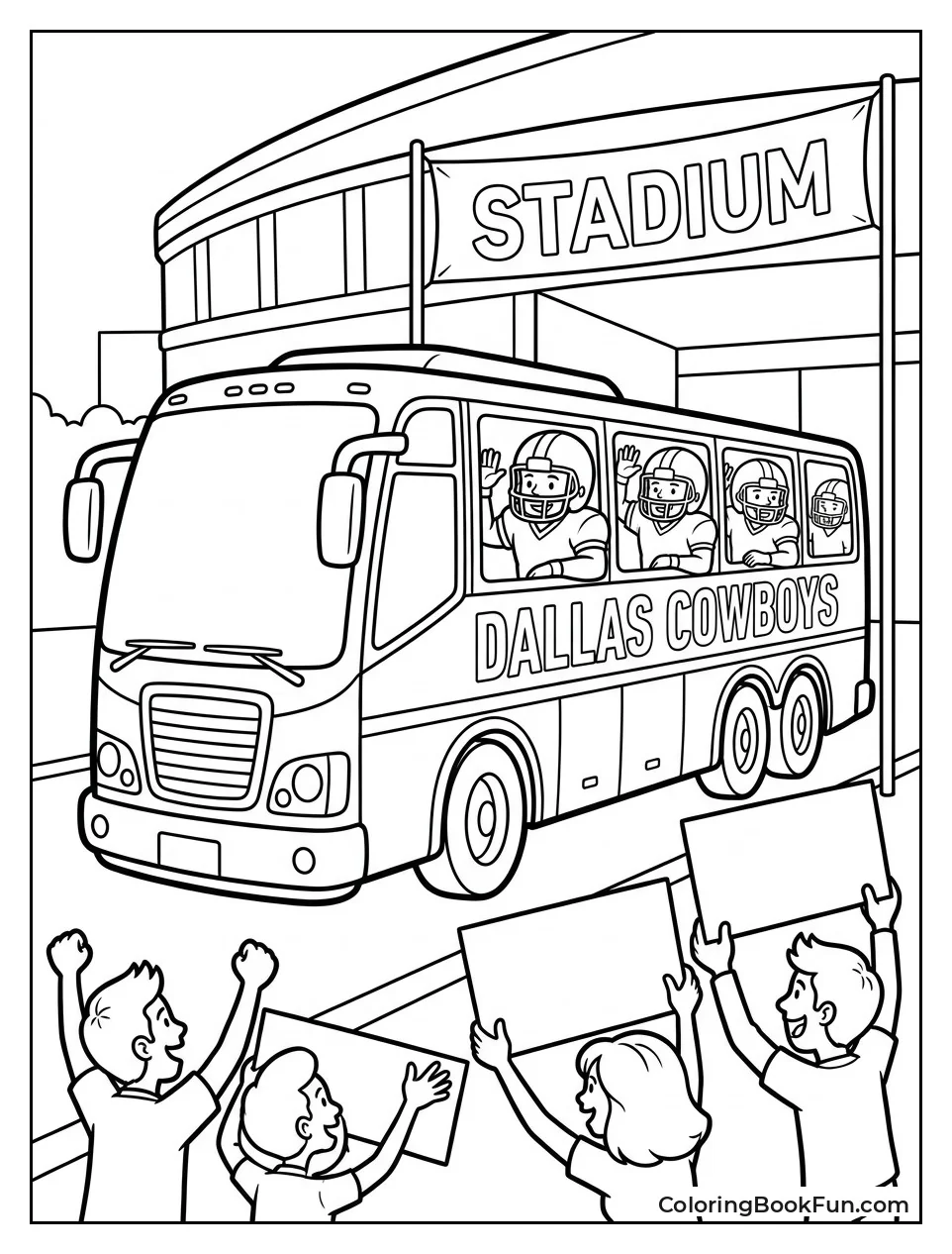 Team Bus Arriving at Stadium
