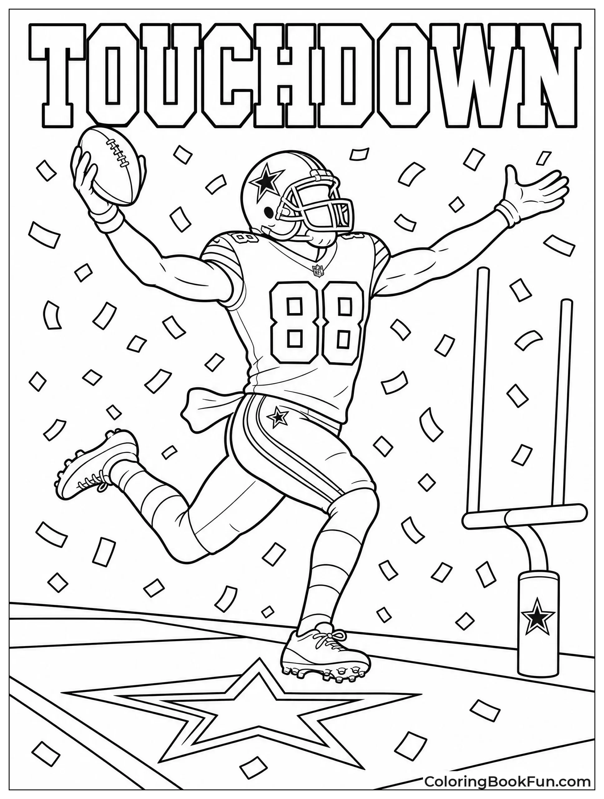 Receiver Celebrating Touchdown in End Zone