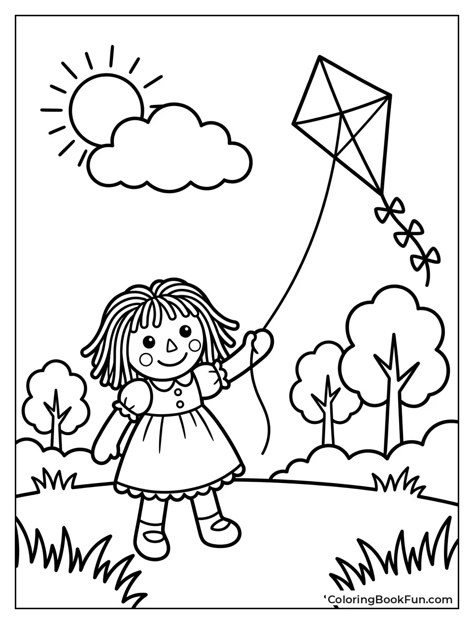 Doll Flying Kite in Park