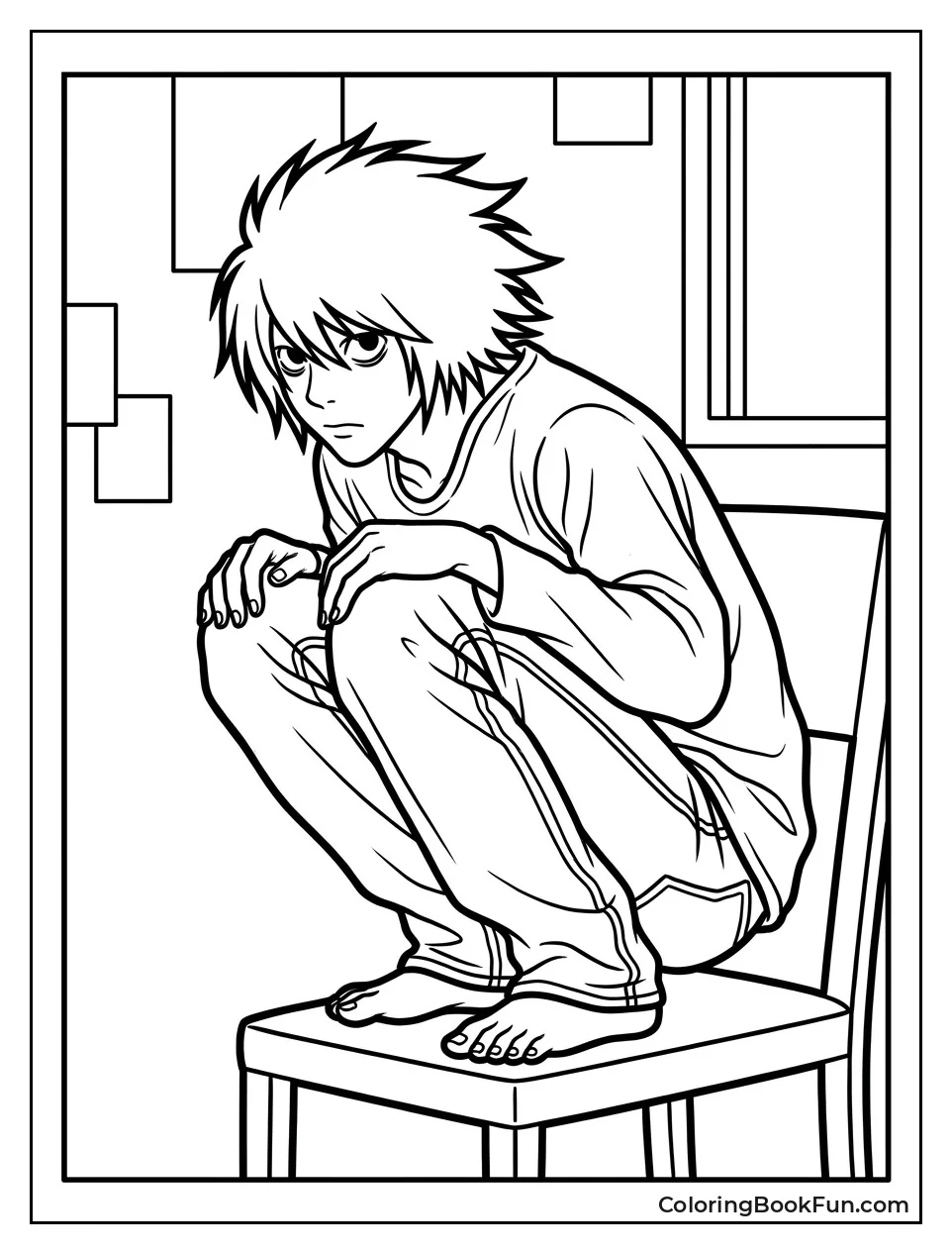 L Crouching with Messy Hair