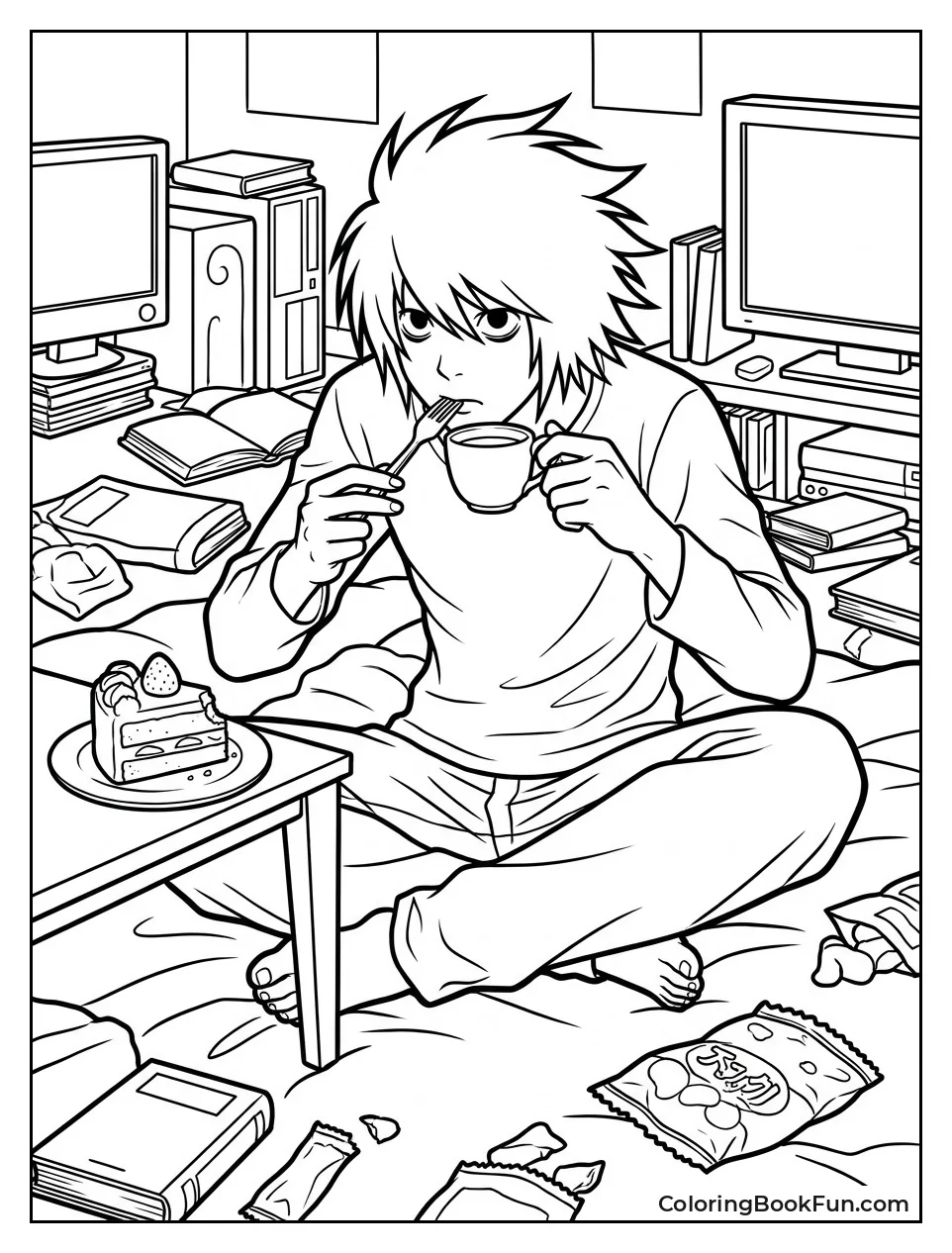L Eats Cake and Drinks Coffee