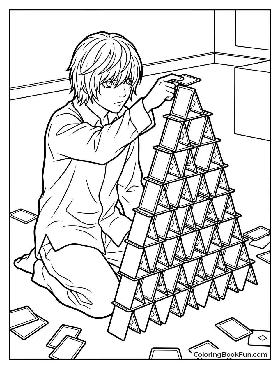 Near Builds a Tall Card House