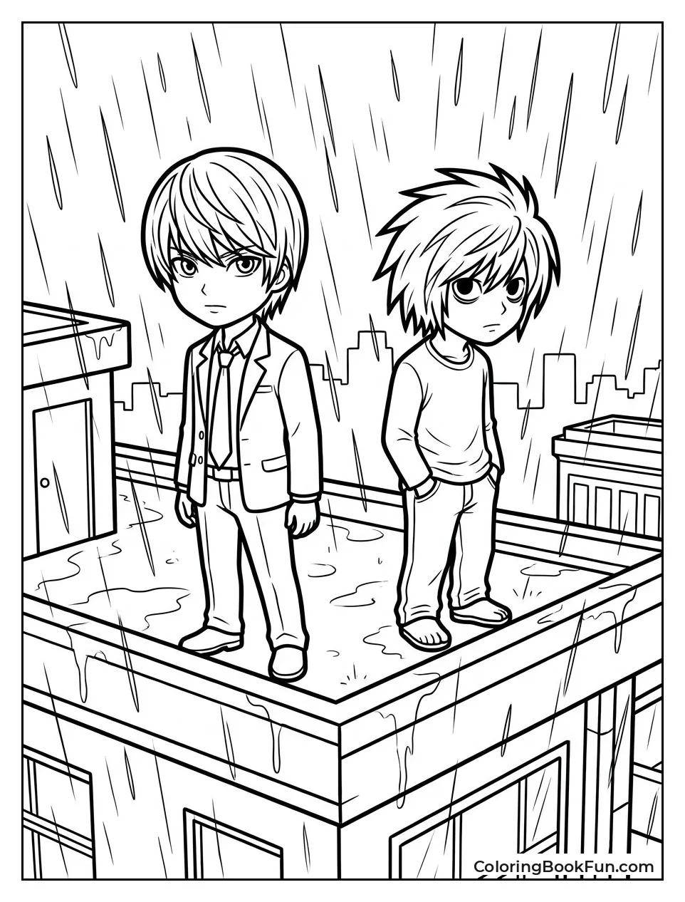 Light and L Stand in Rain