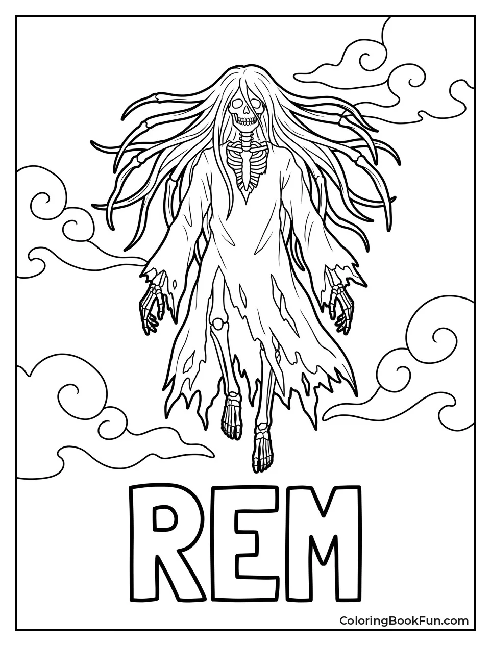 Rem Floats with Long Hair