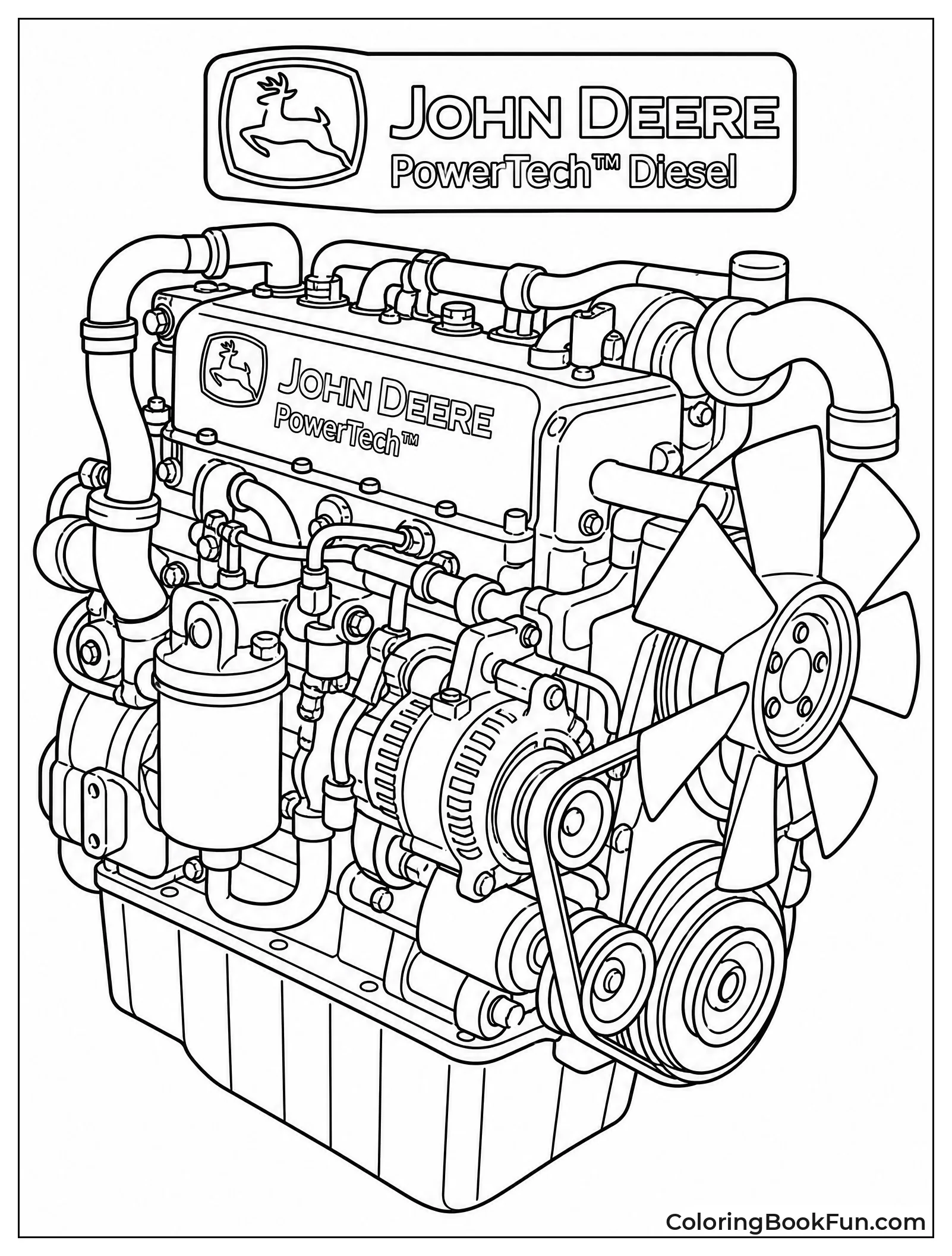 Cutaway View of Big Diesel Engine