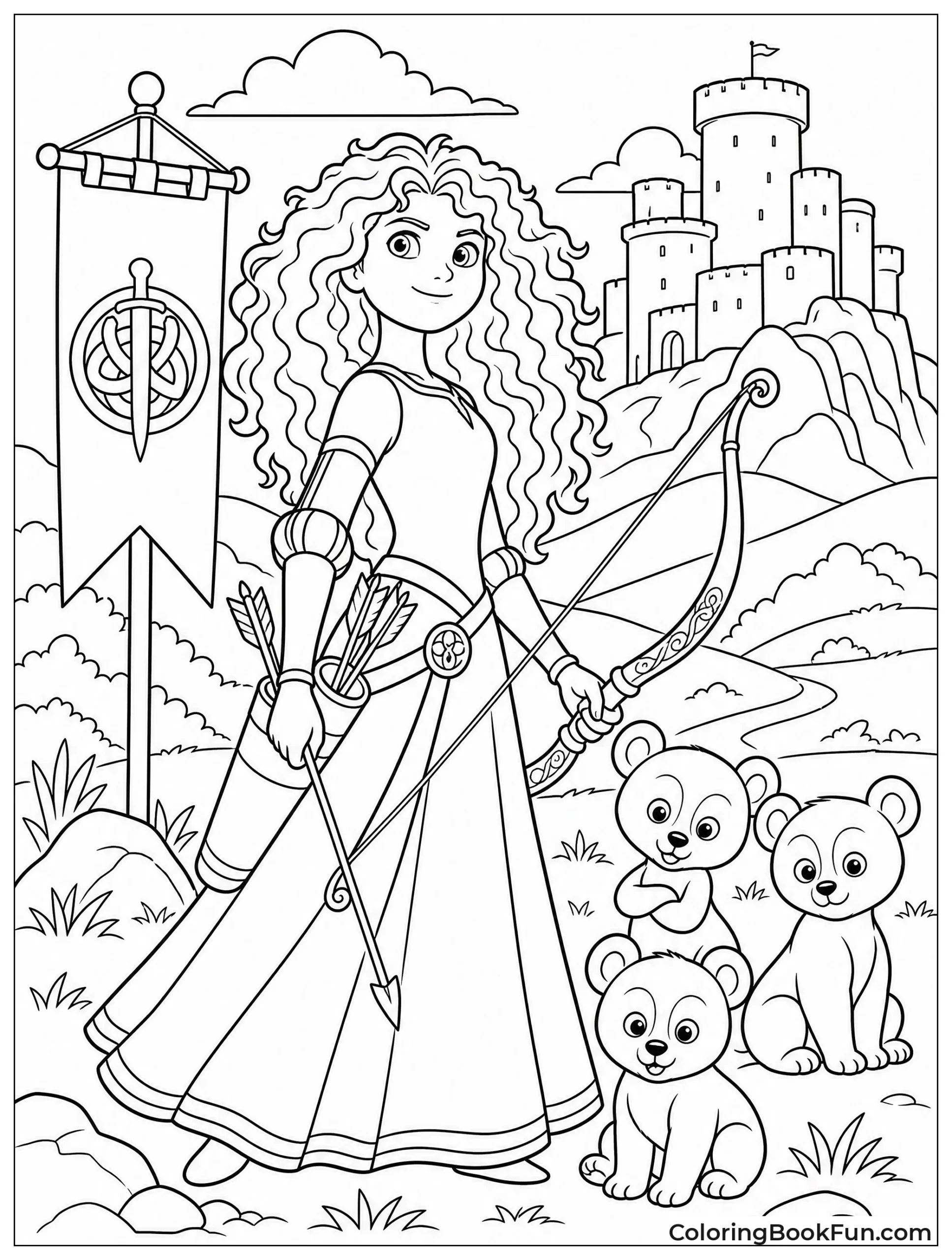 Merida Standing in Scottish Landscape