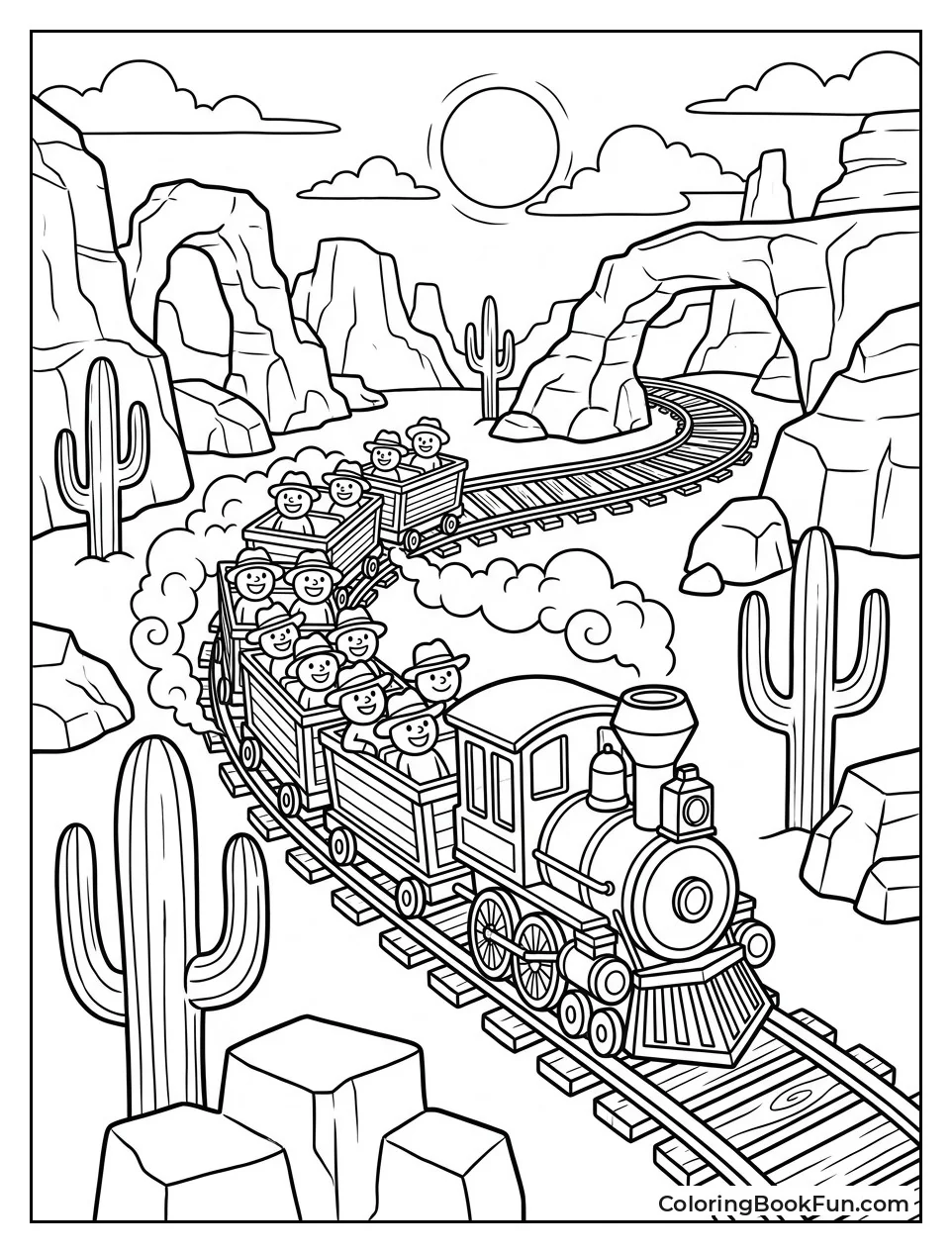 Mine Train Zooming Through Canyons