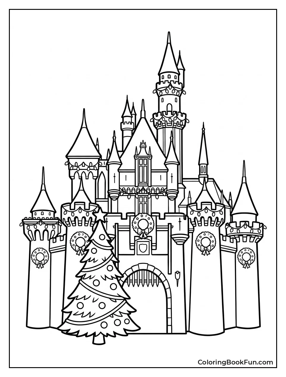 Castle Decorated for Christmas