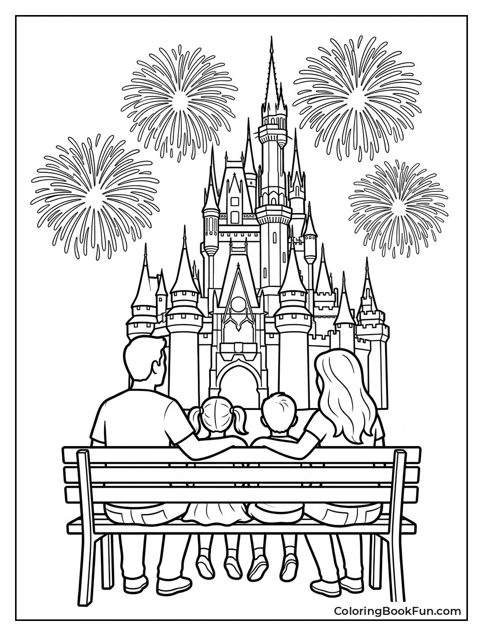 Family Seeing Fireworks Show