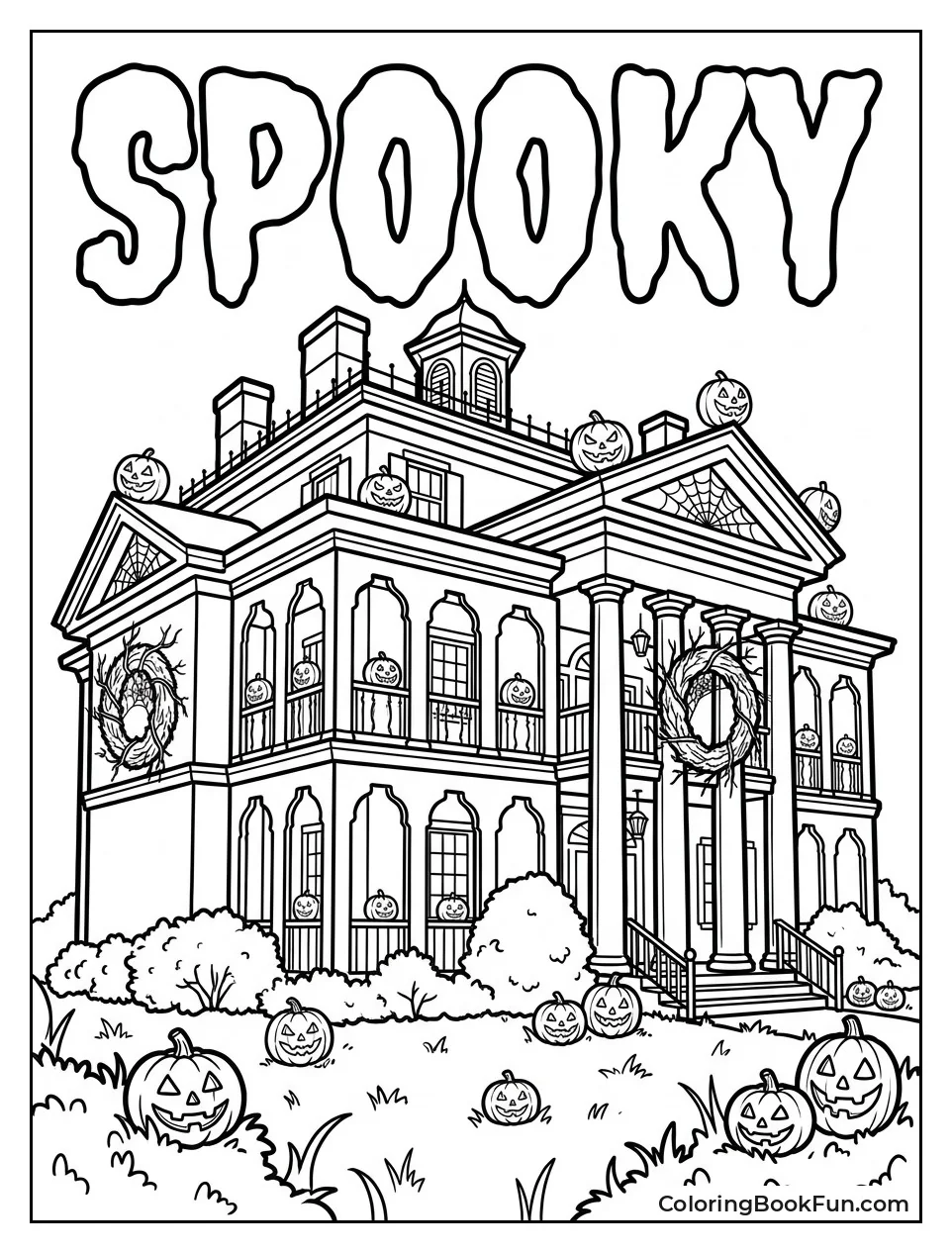 Mansion with Holiday Decorations
