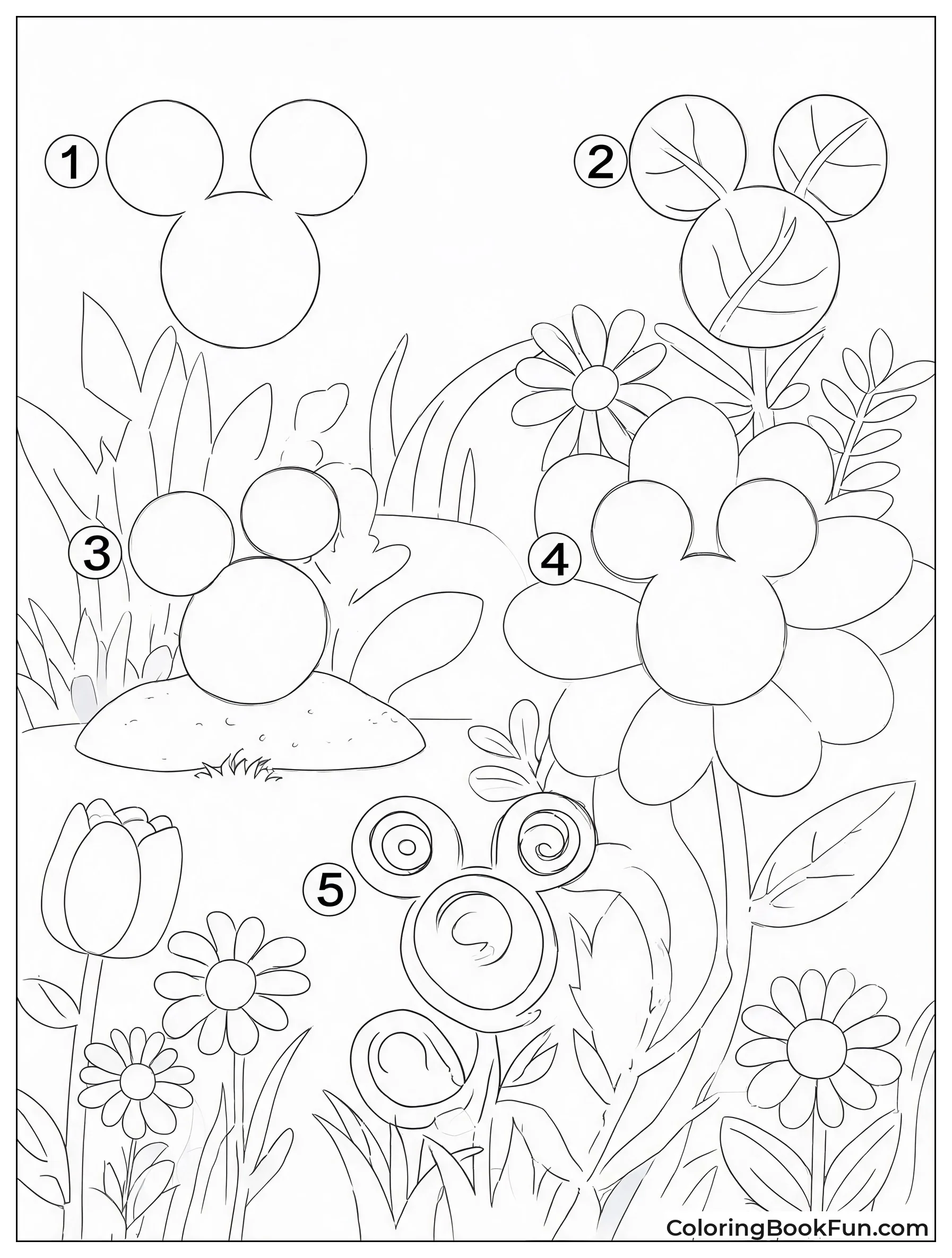 Hidden Mickeys Among Garden Flowers