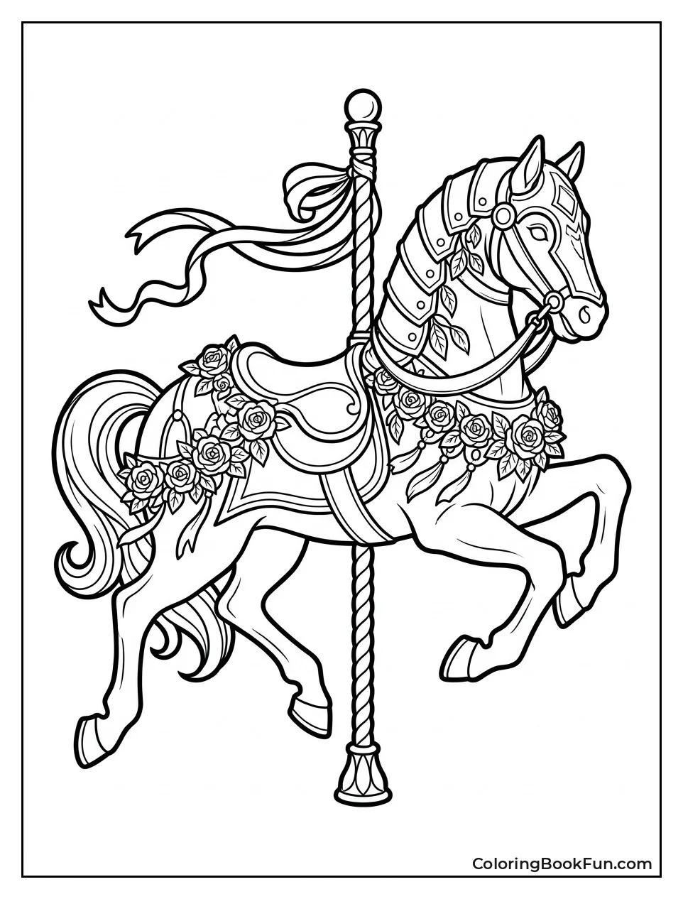 Fancy Carousel Horse with Armor