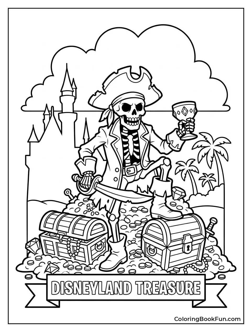 Pirate Guarding Treasure Pile